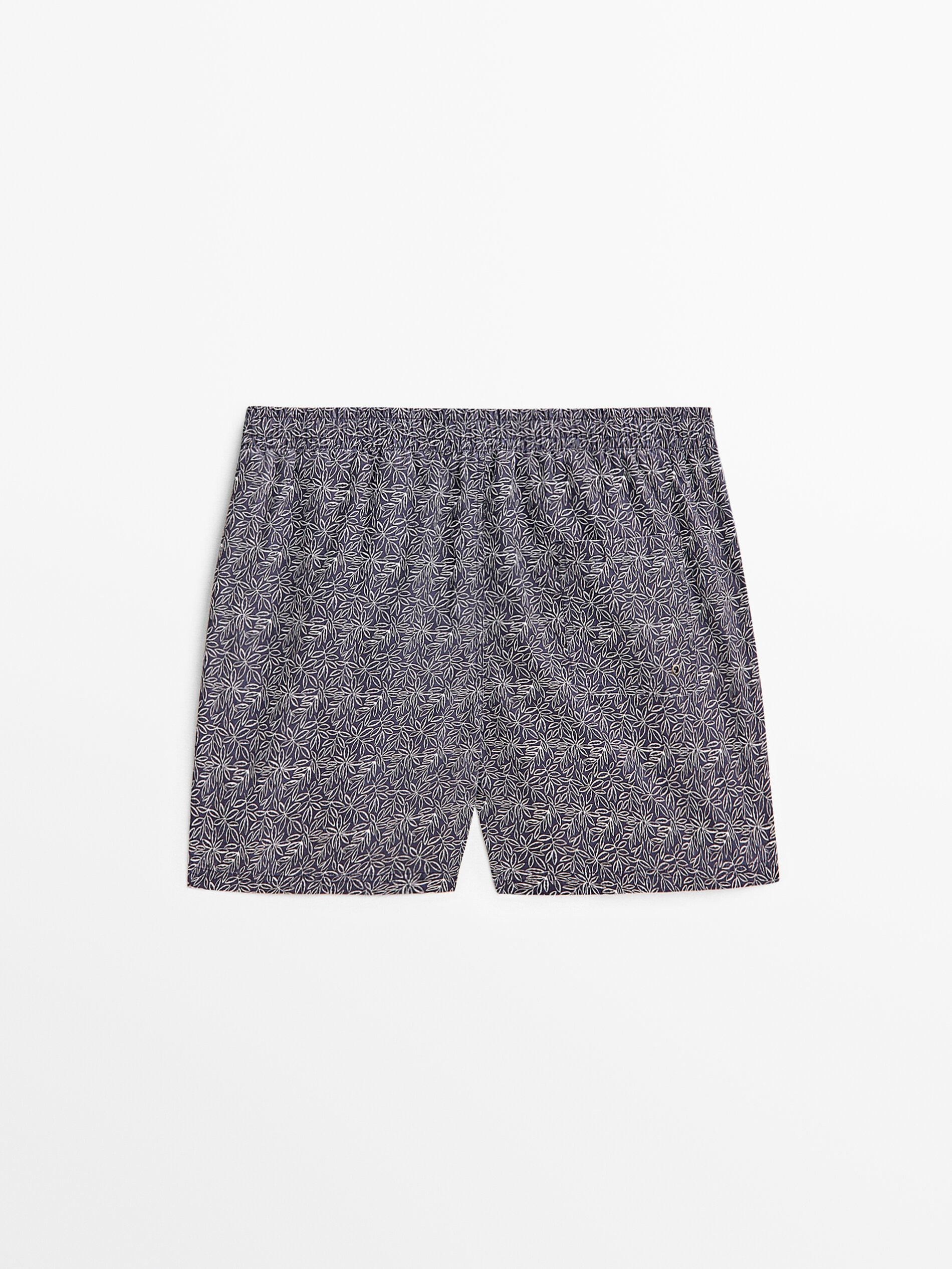 Bañador estampado hojas - AZUL MARINO