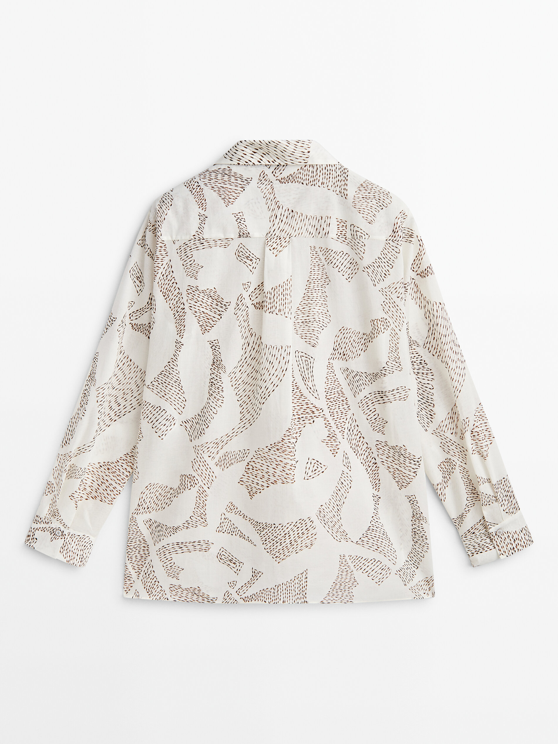 Camisa estampada 100% algodón - CRUDO