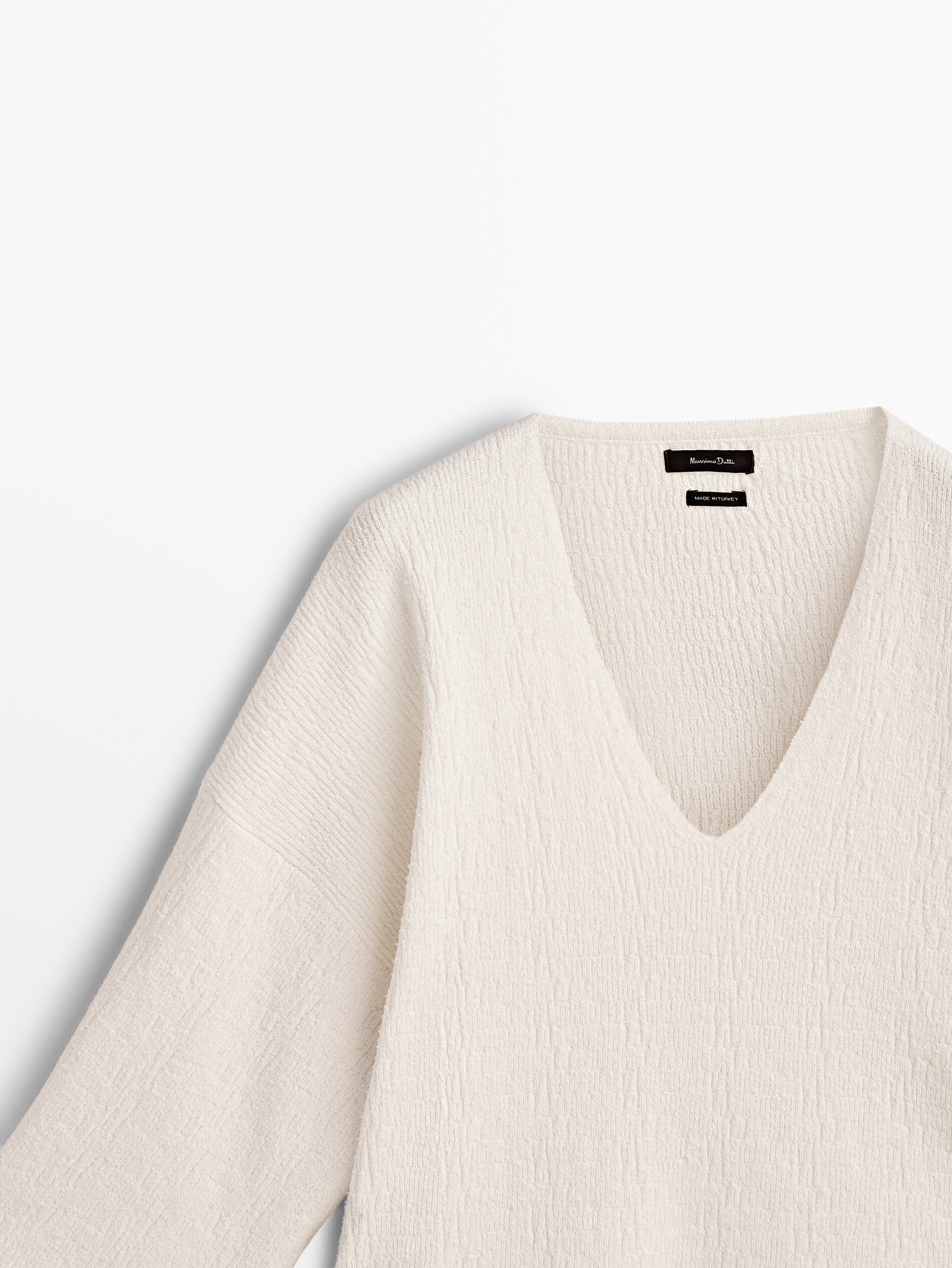 Jersey capa punto estructura cuello pico - CRUDO