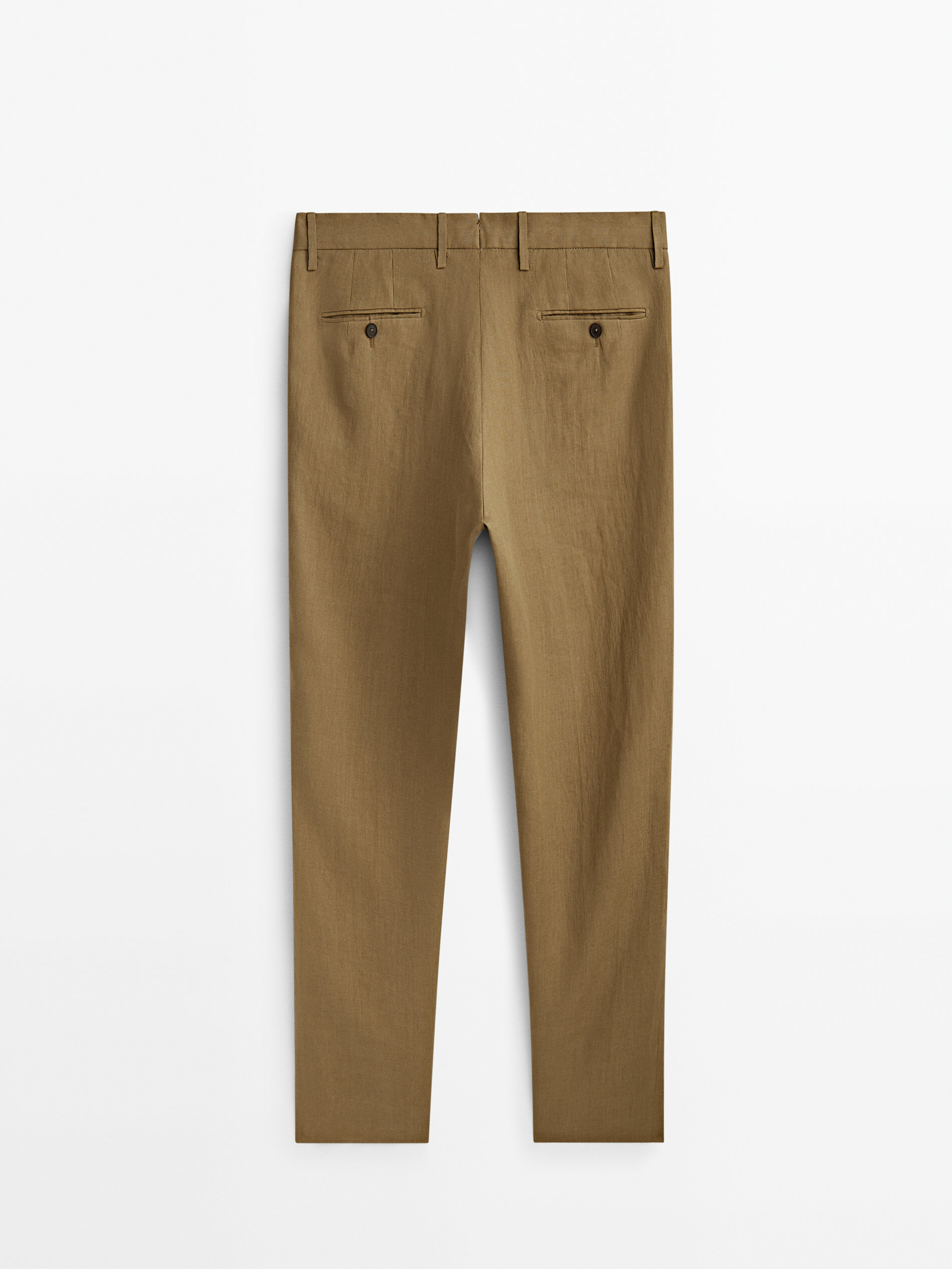 Pantalón traje 100% lino - BEIGE