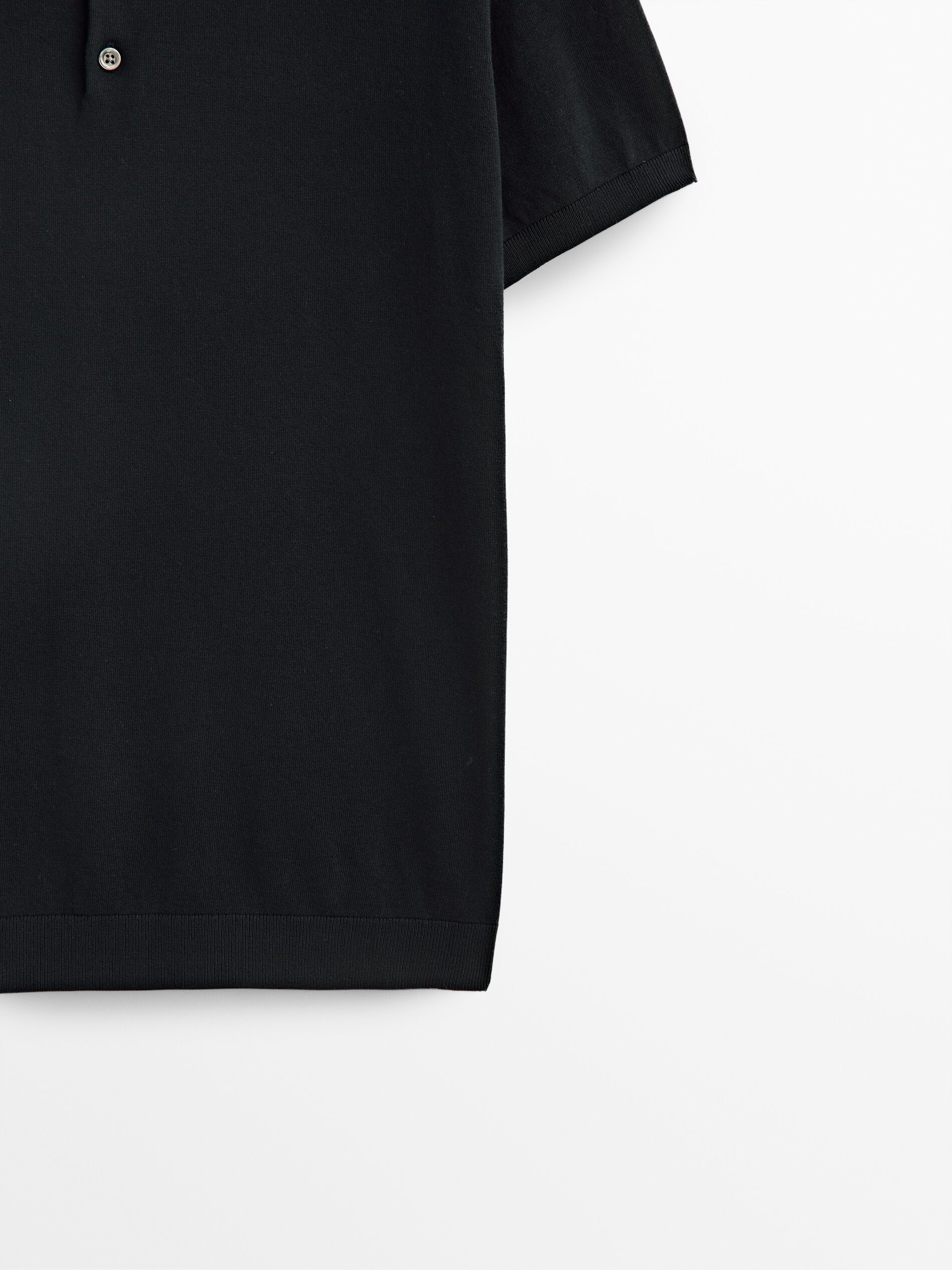 Jersey polo manga corta algodón - NEGRO