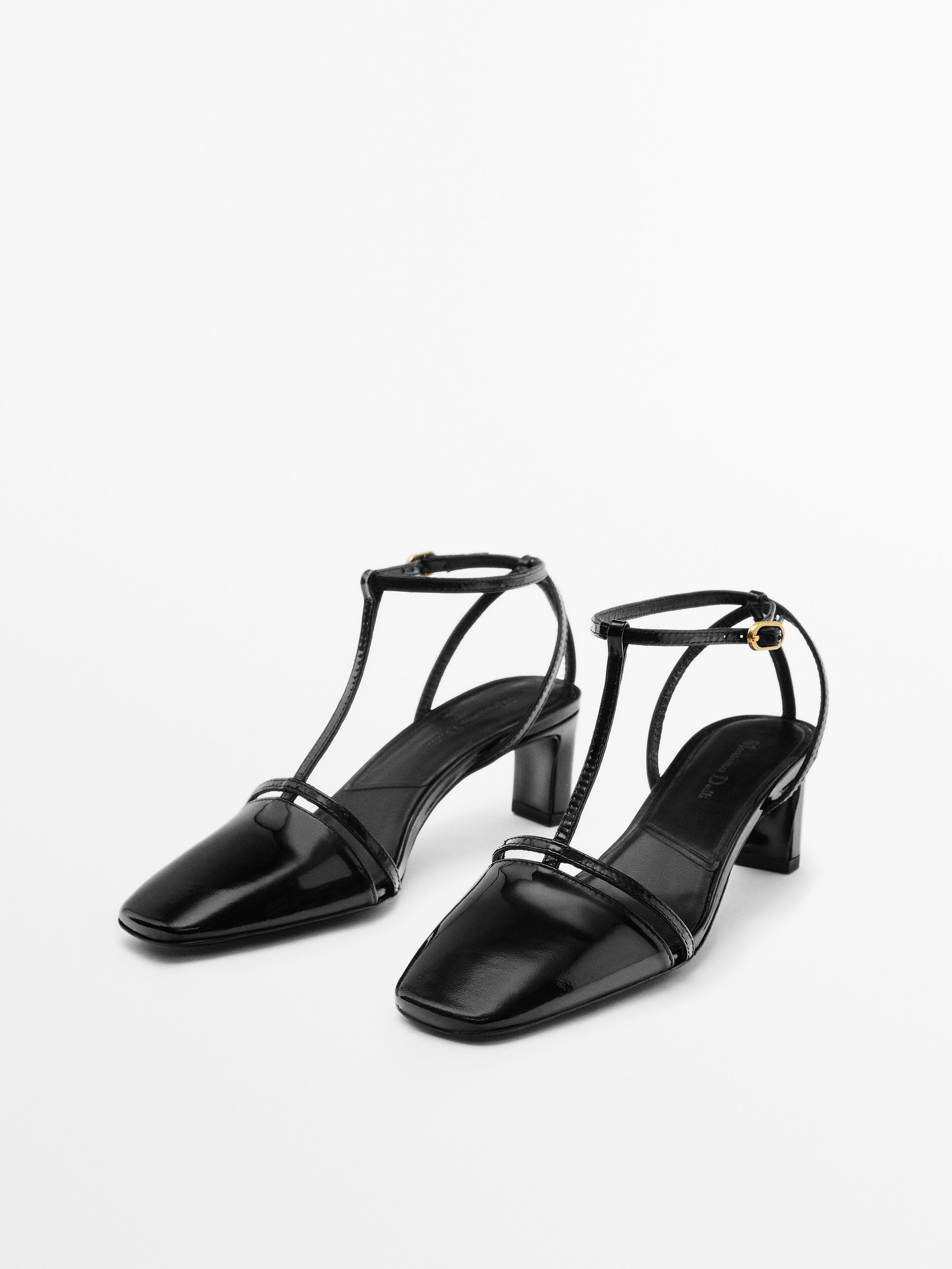 Zapato tacón piel pala - NEGRO