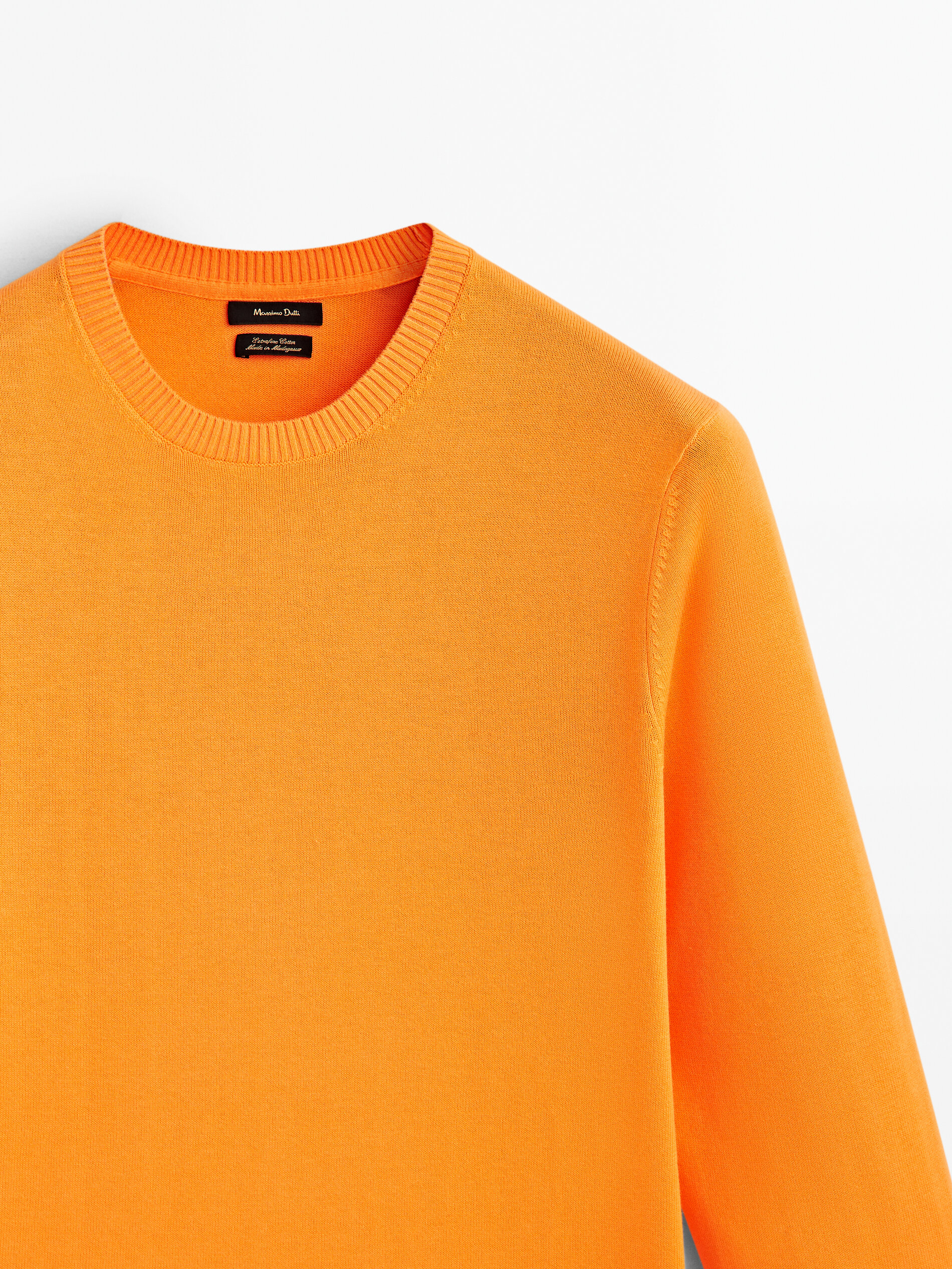 Jersey cuello redondo 100% algodón - TONO NARANJA