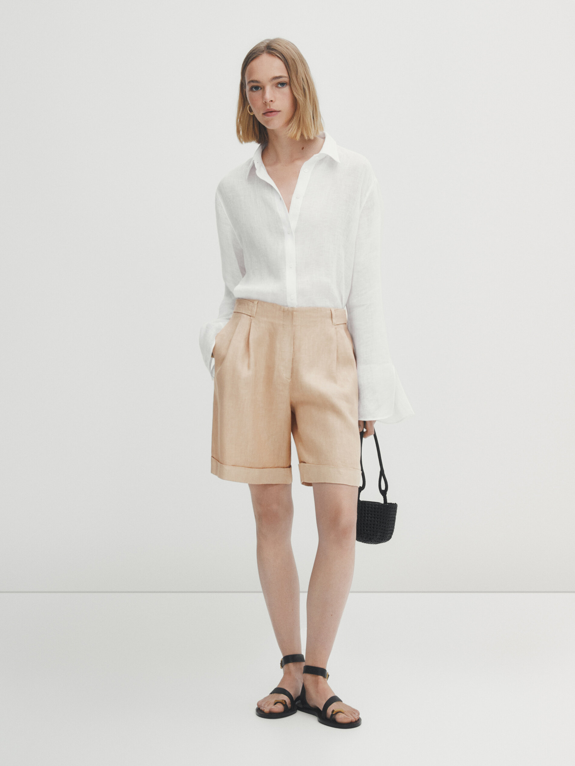 Bermuda 100% lino - TOSTADO