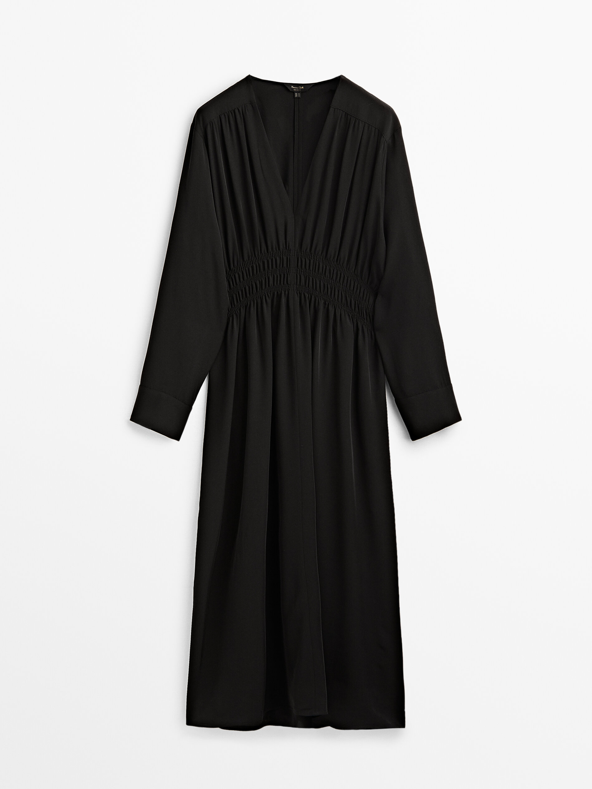 Vestido fluido detalle frunce - PETROLEO