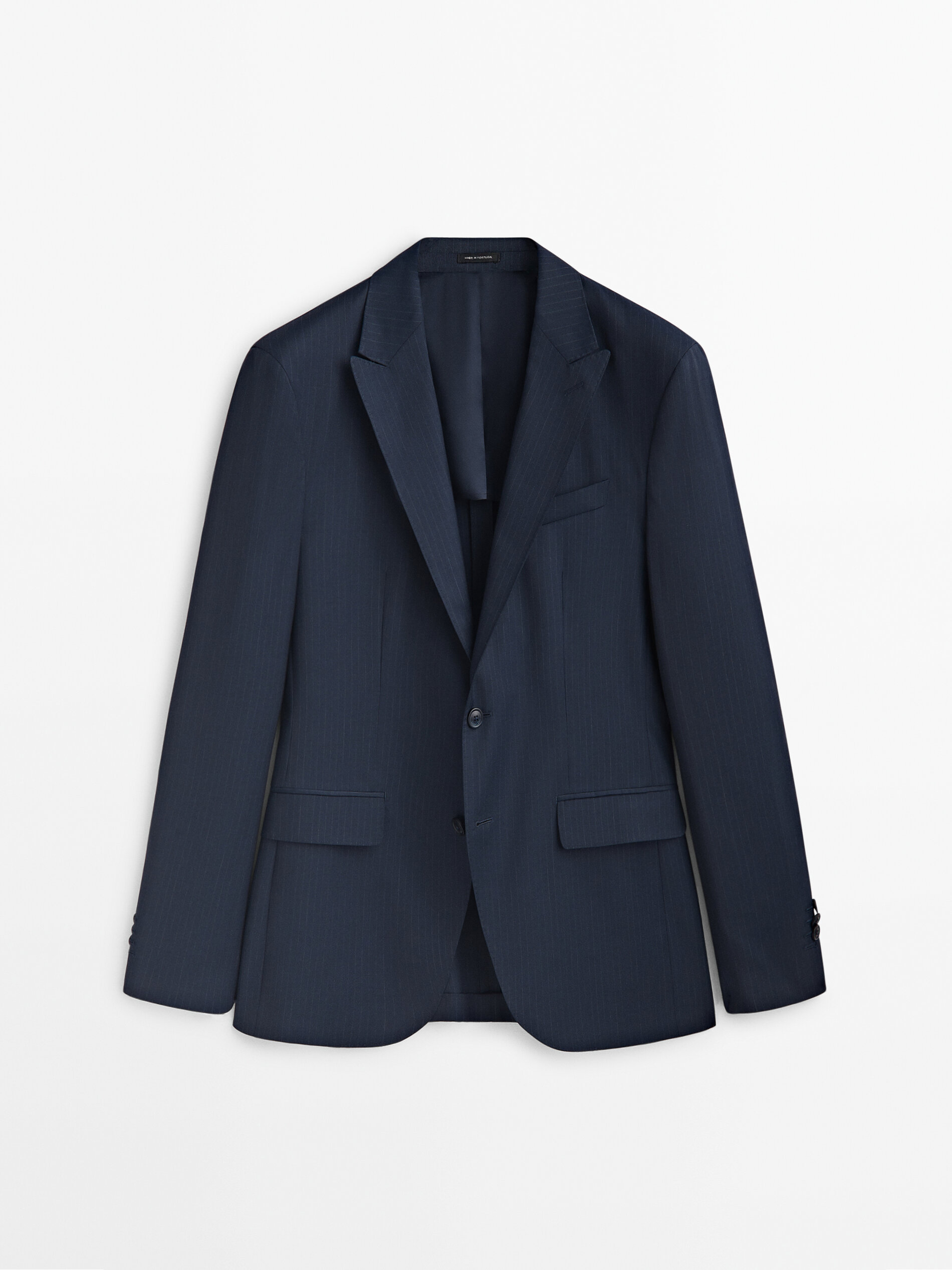 Americana traje lana super 120's raya diplomática - AZUL MARINO