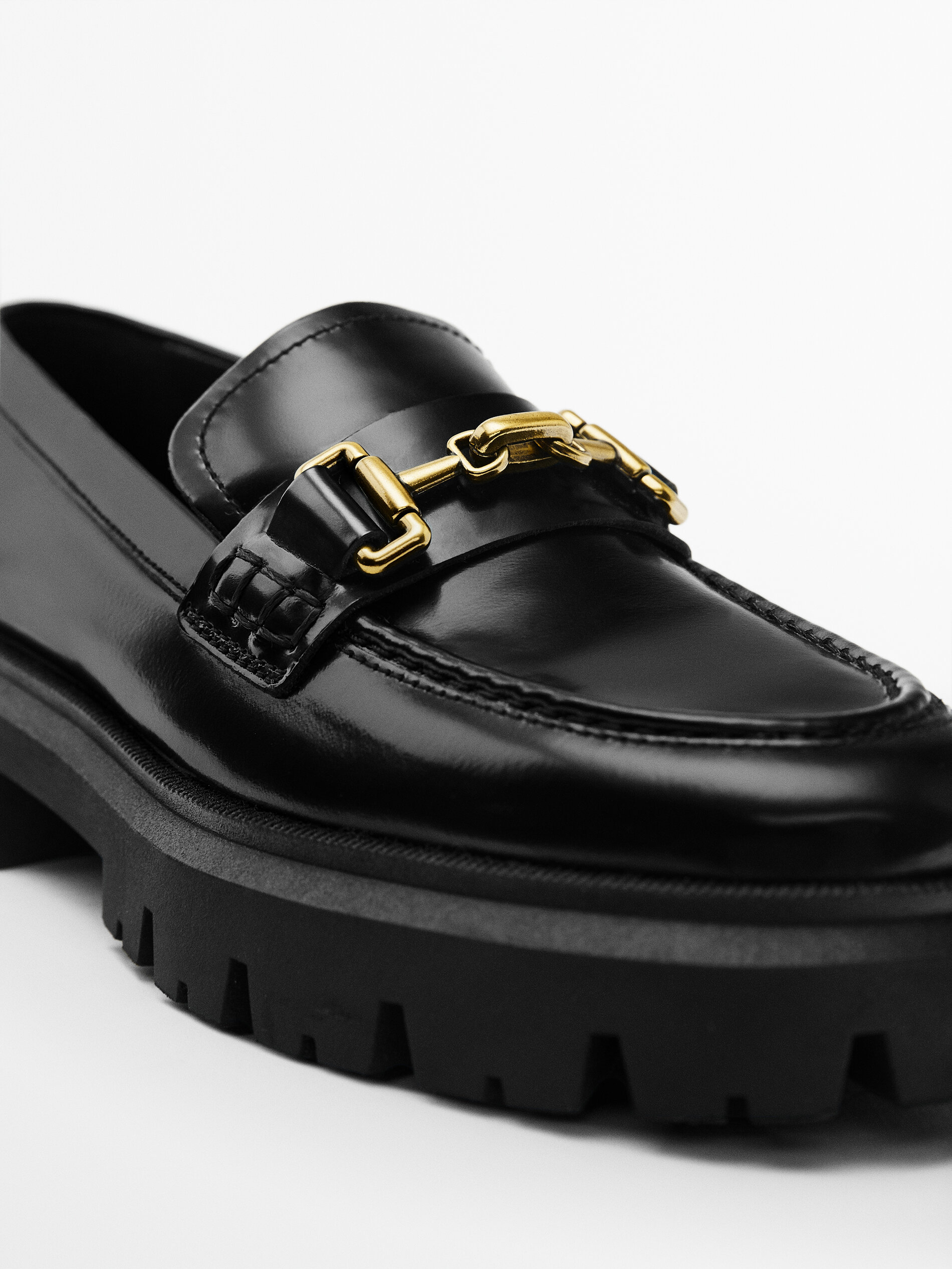Mocasín piel super track - NEGRO