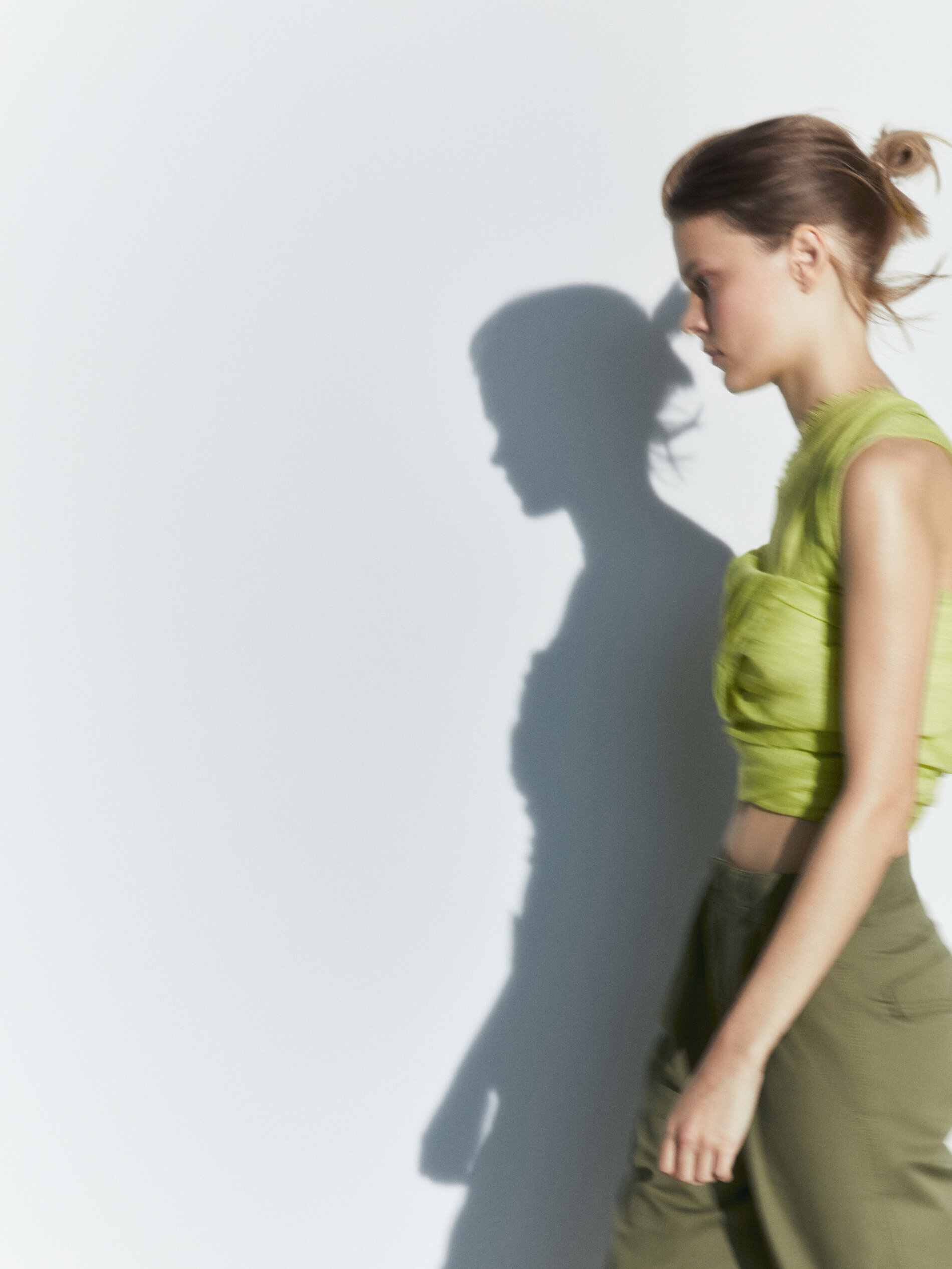 Fular con lino y lana - VERDE