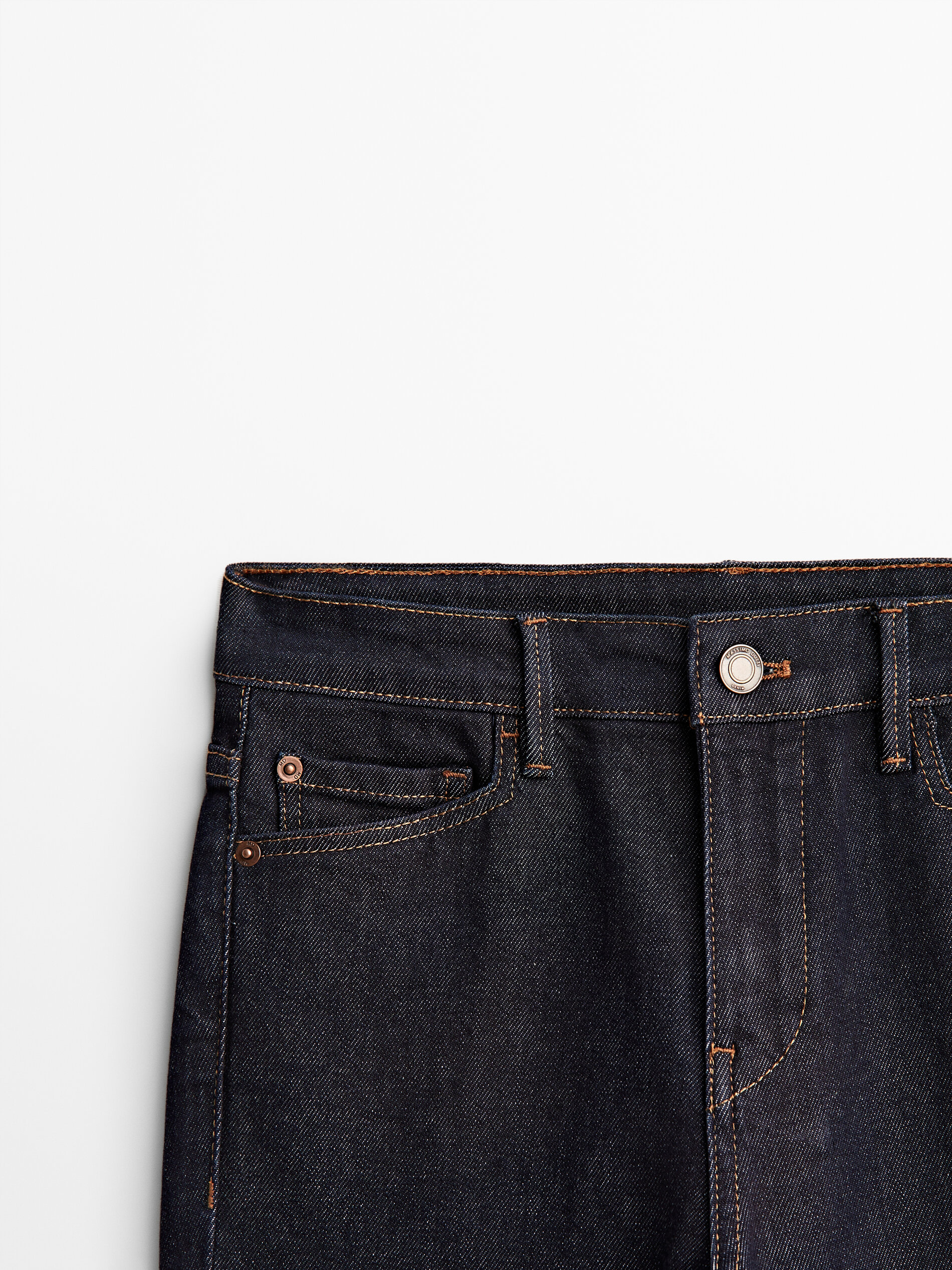 Pantalón vaquero tiro medio slim cropped fit - AZUL OSCURO