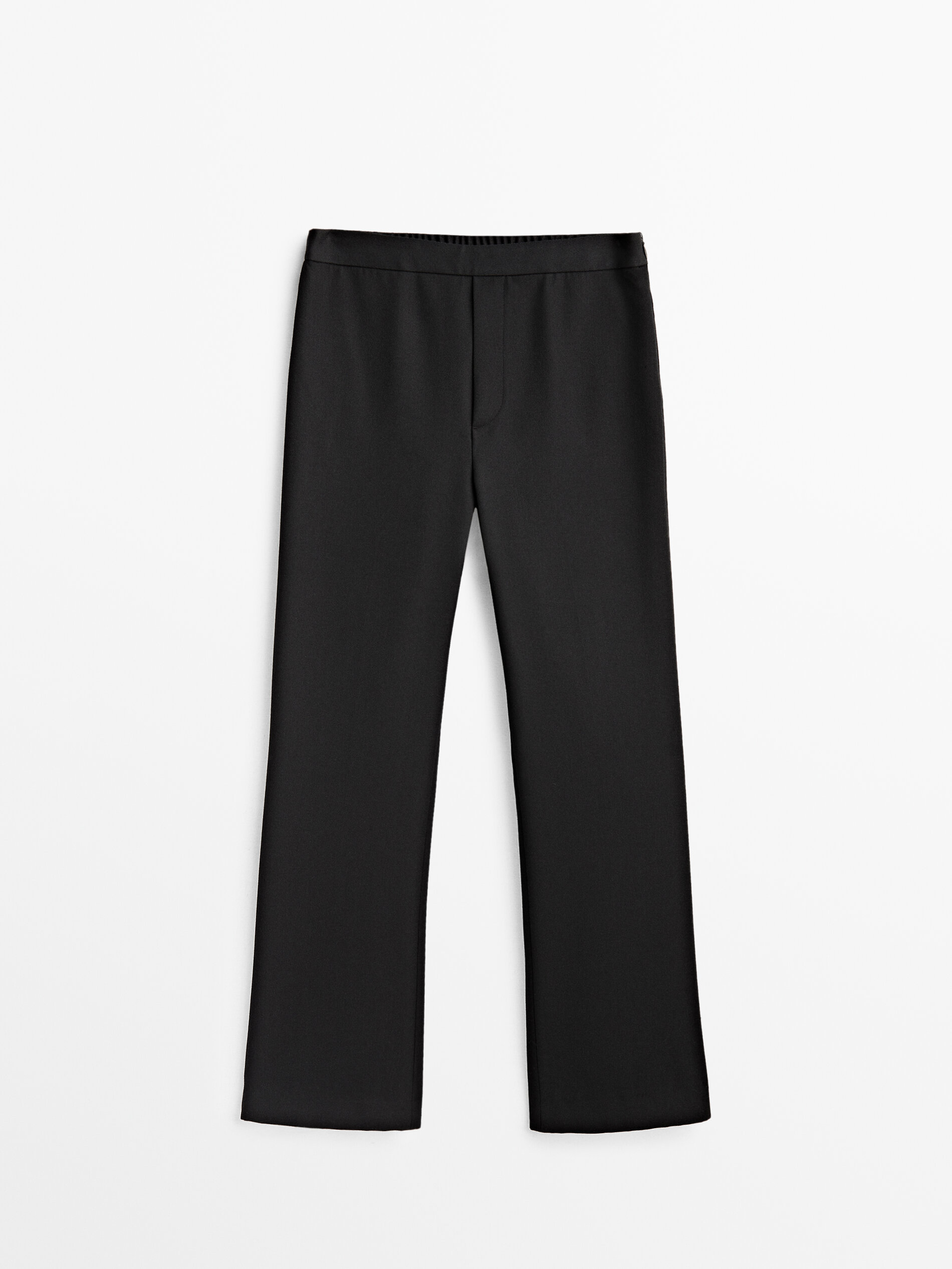 Pantalón con lana kick flare - NEGRO