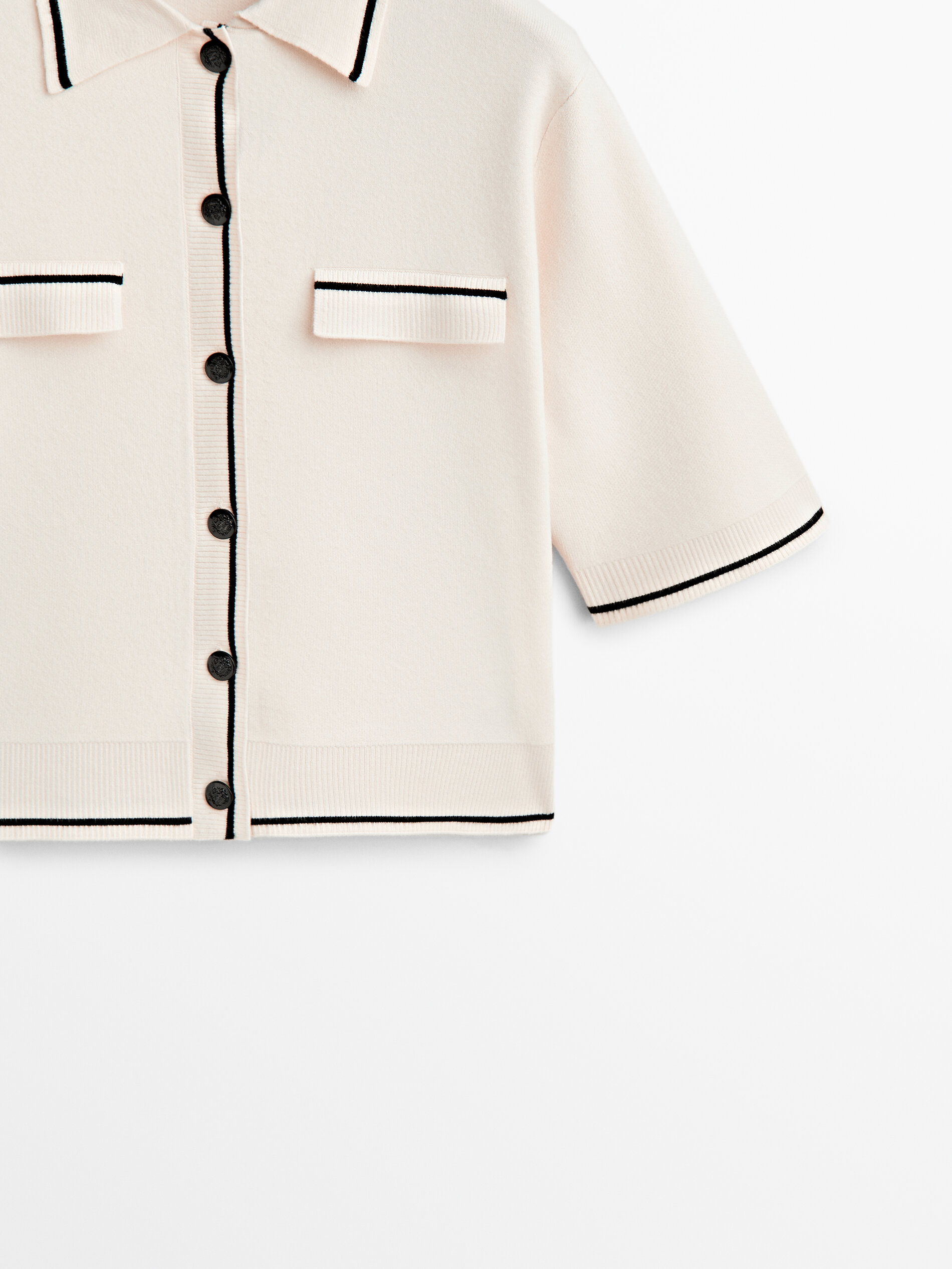 Cárdigan punto manga corta - CRUDO