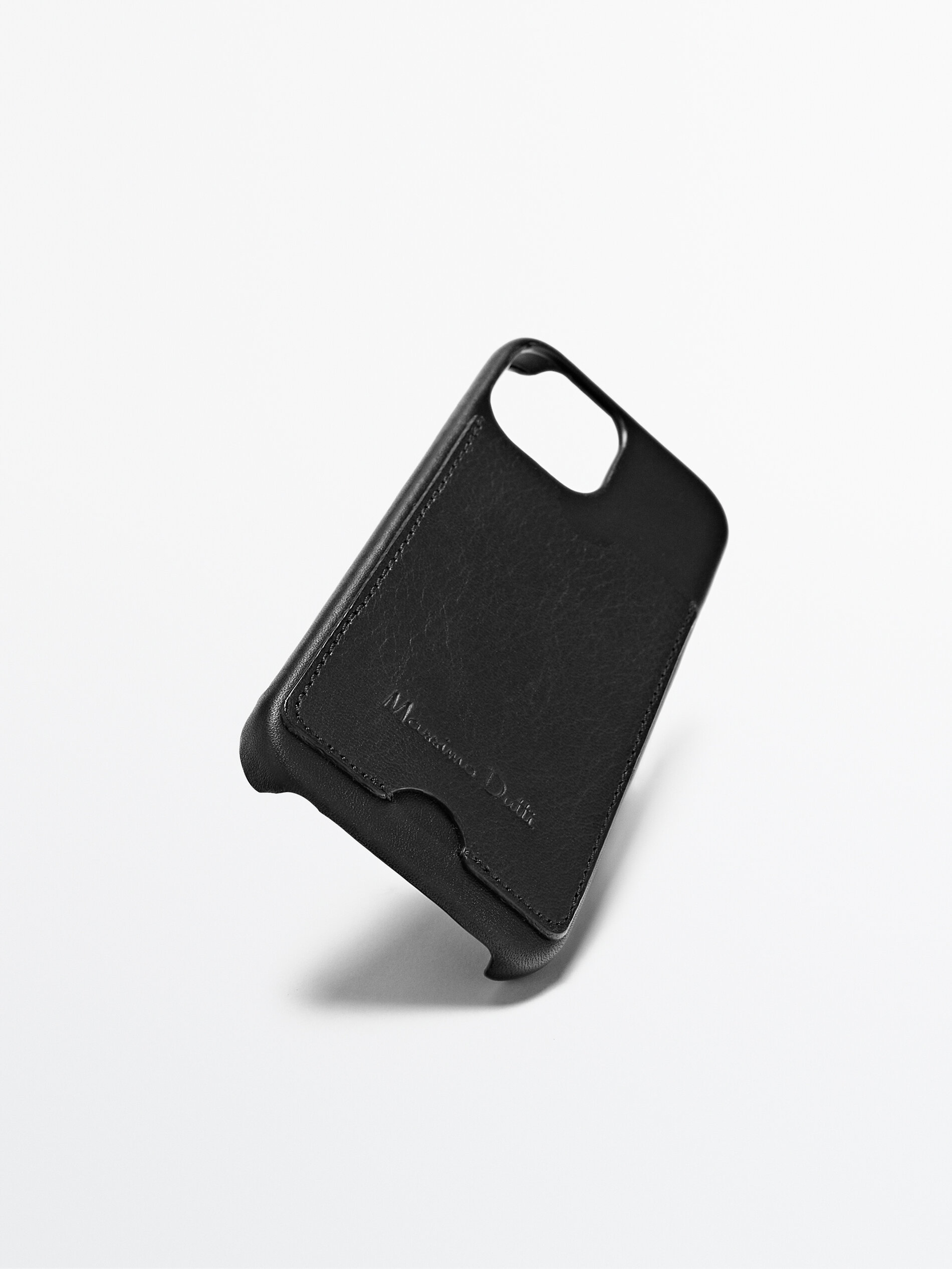 Funda iphone 13 mini piel con tarjetero - NEGRO