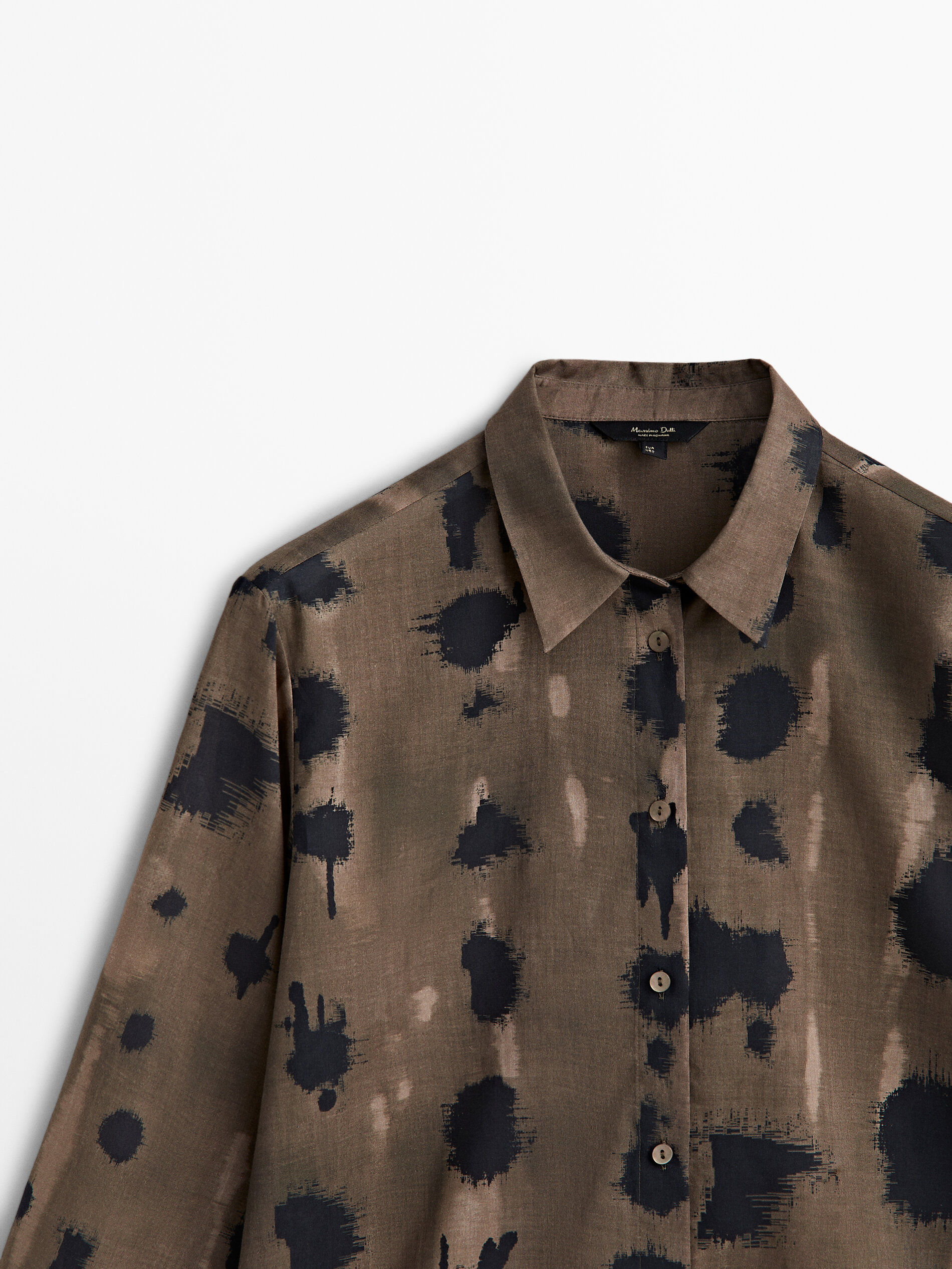 Camisa estampado manchas - MARRÓN