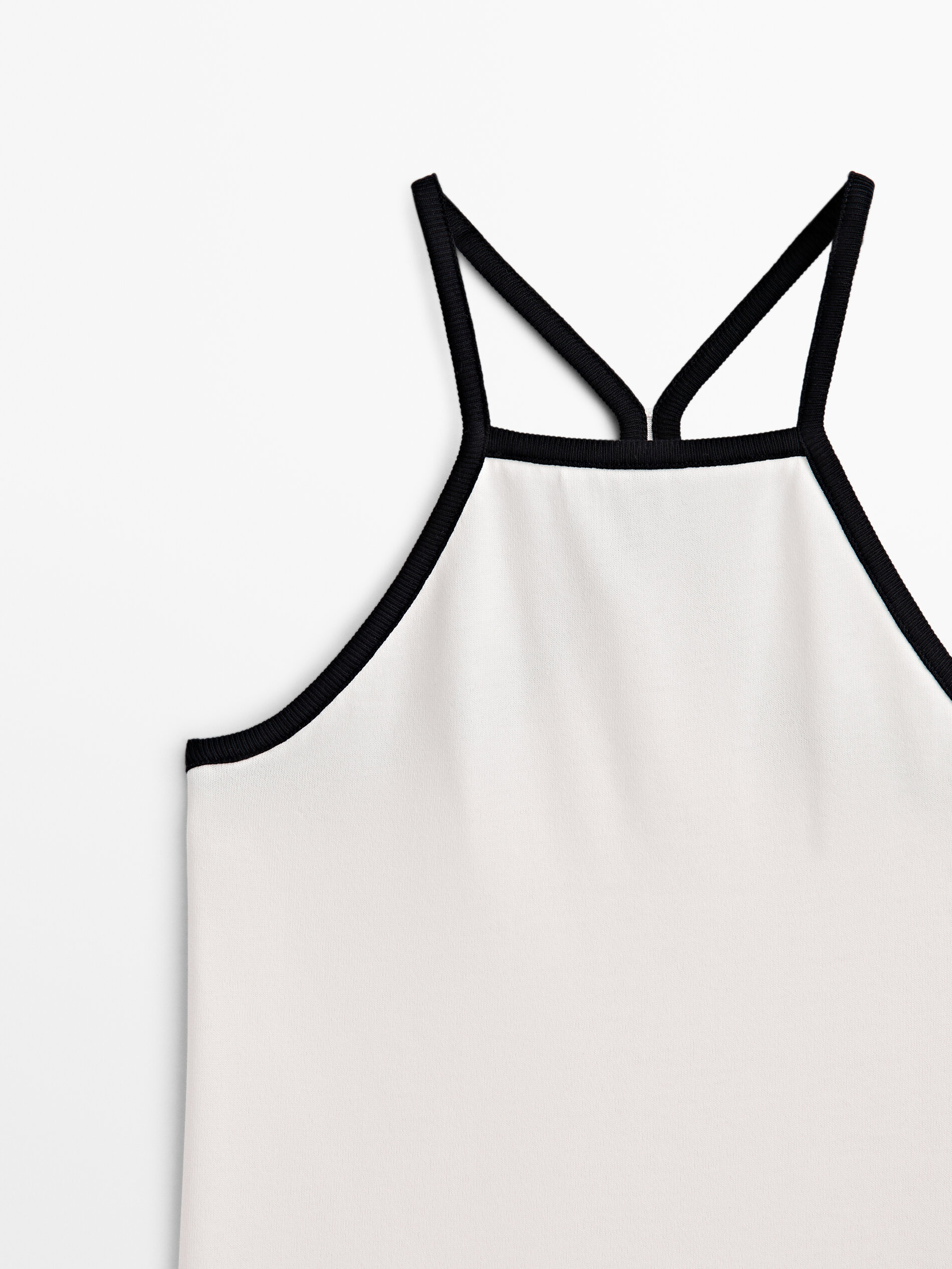 Top algodón tirantes contraste - CRUDO