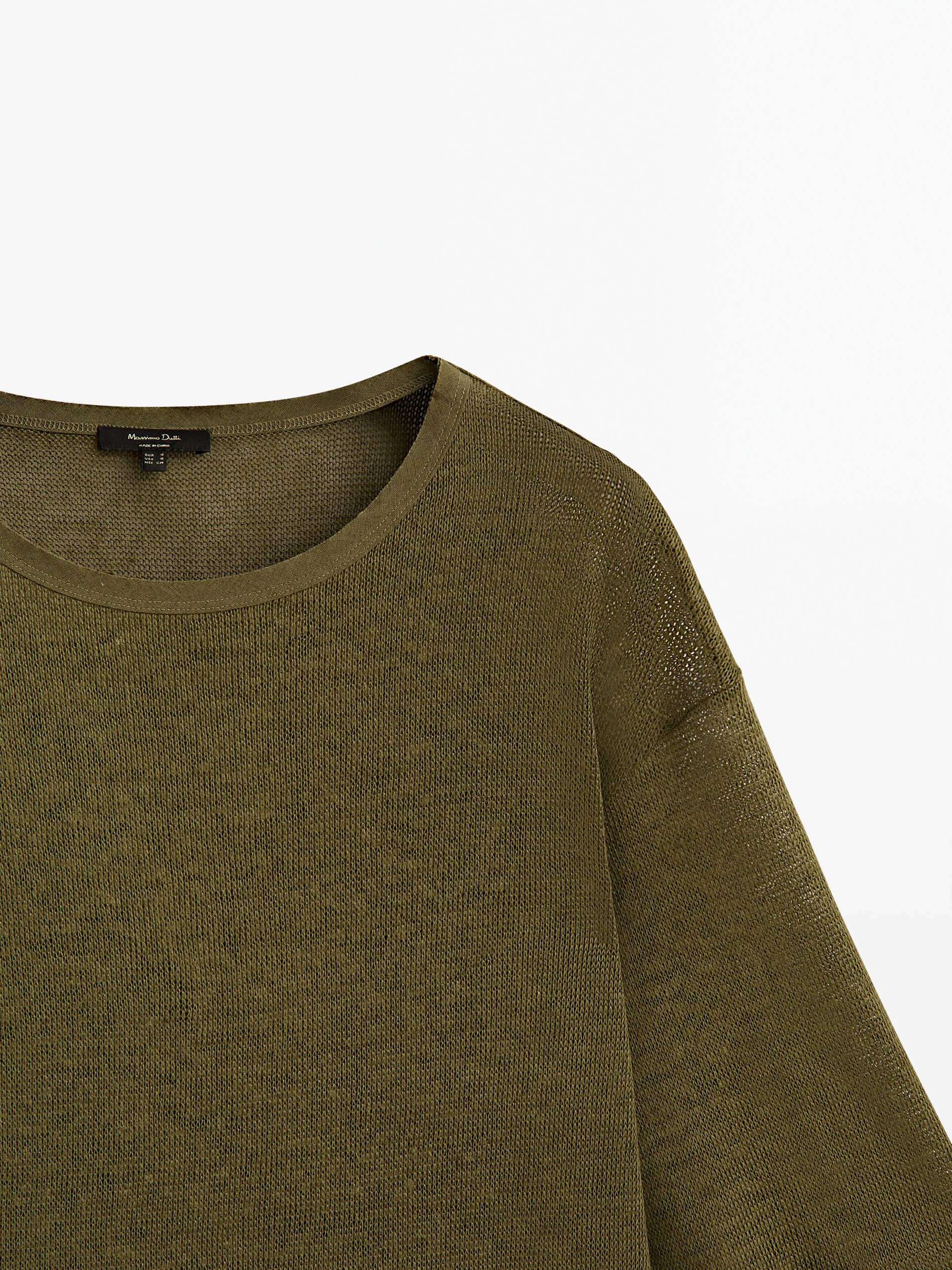 Camiseta 100% lino manga 3/4 - KAKI