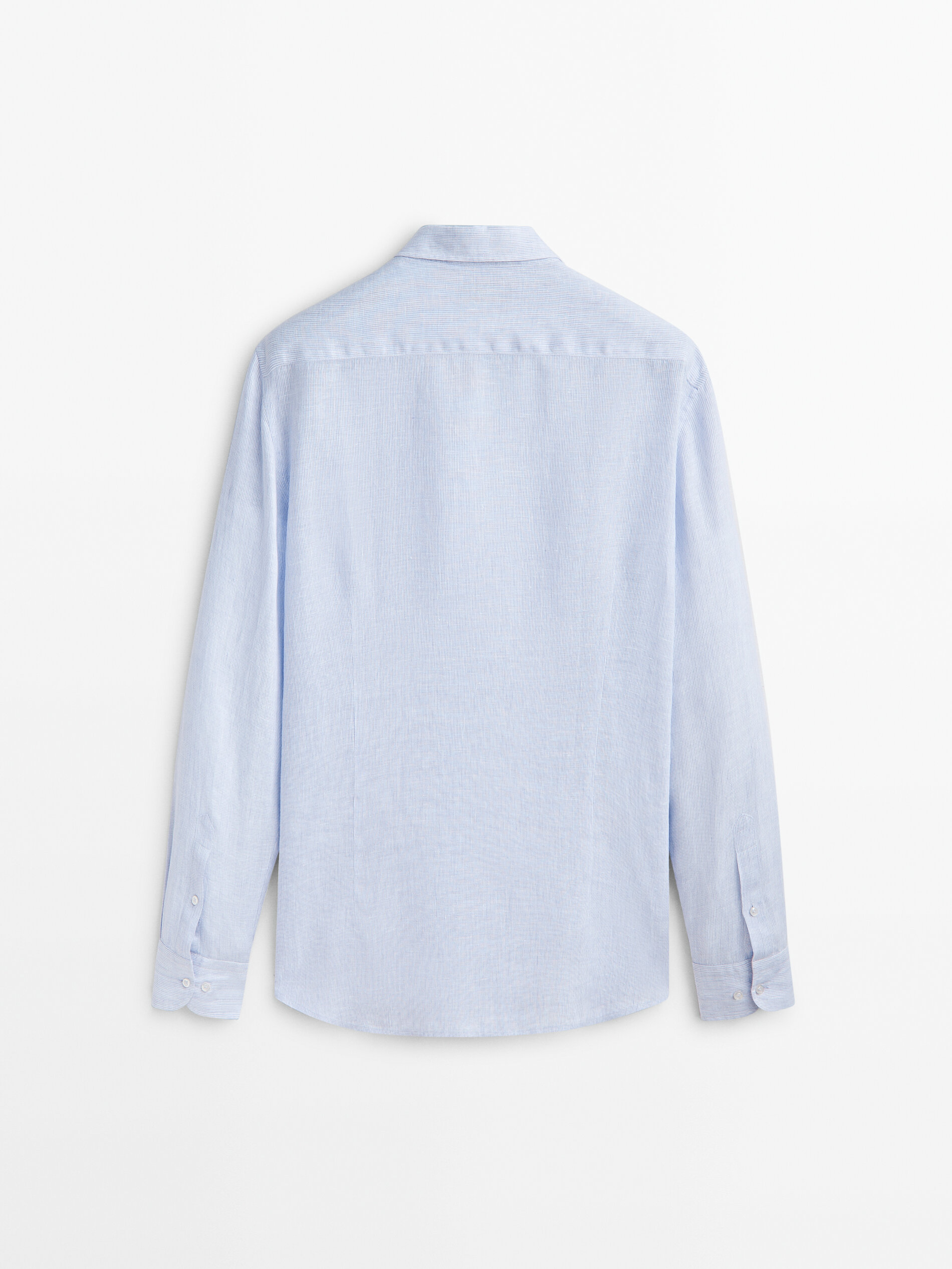 Camisa mil rayas lino slim fit - CELESTE