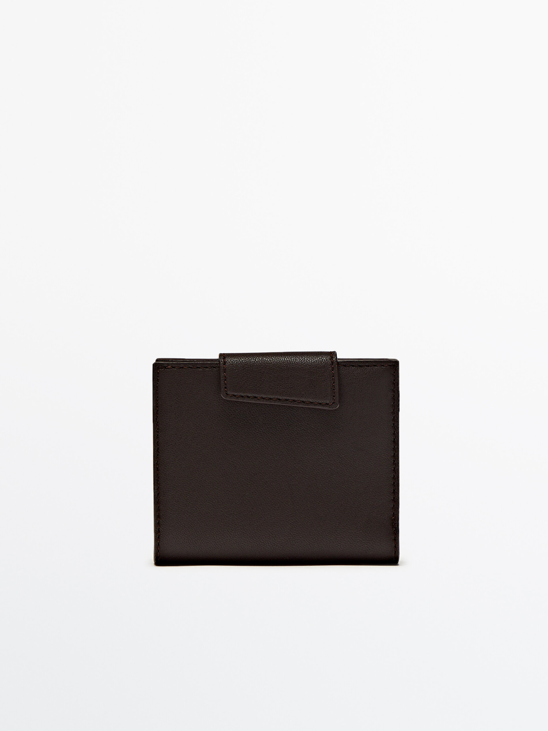 Cartera piel cierre tira botón - MARRÓN