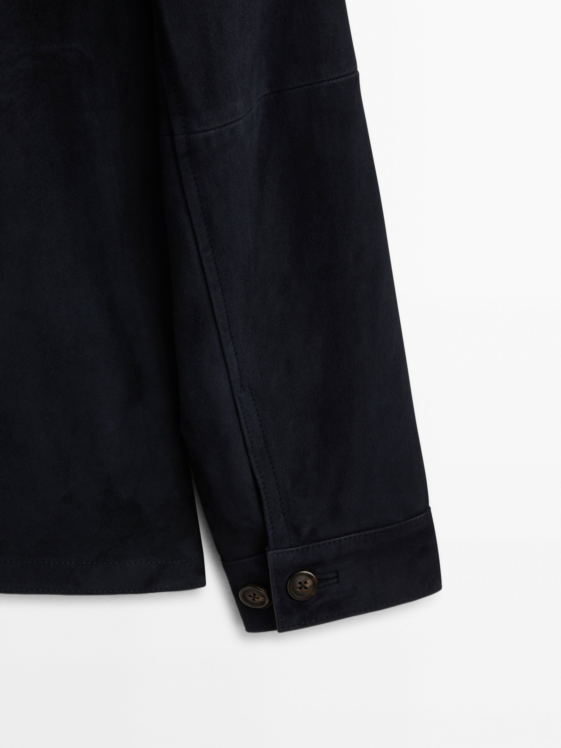 Sobrecamisa de ante con botones - AZUL MARINO