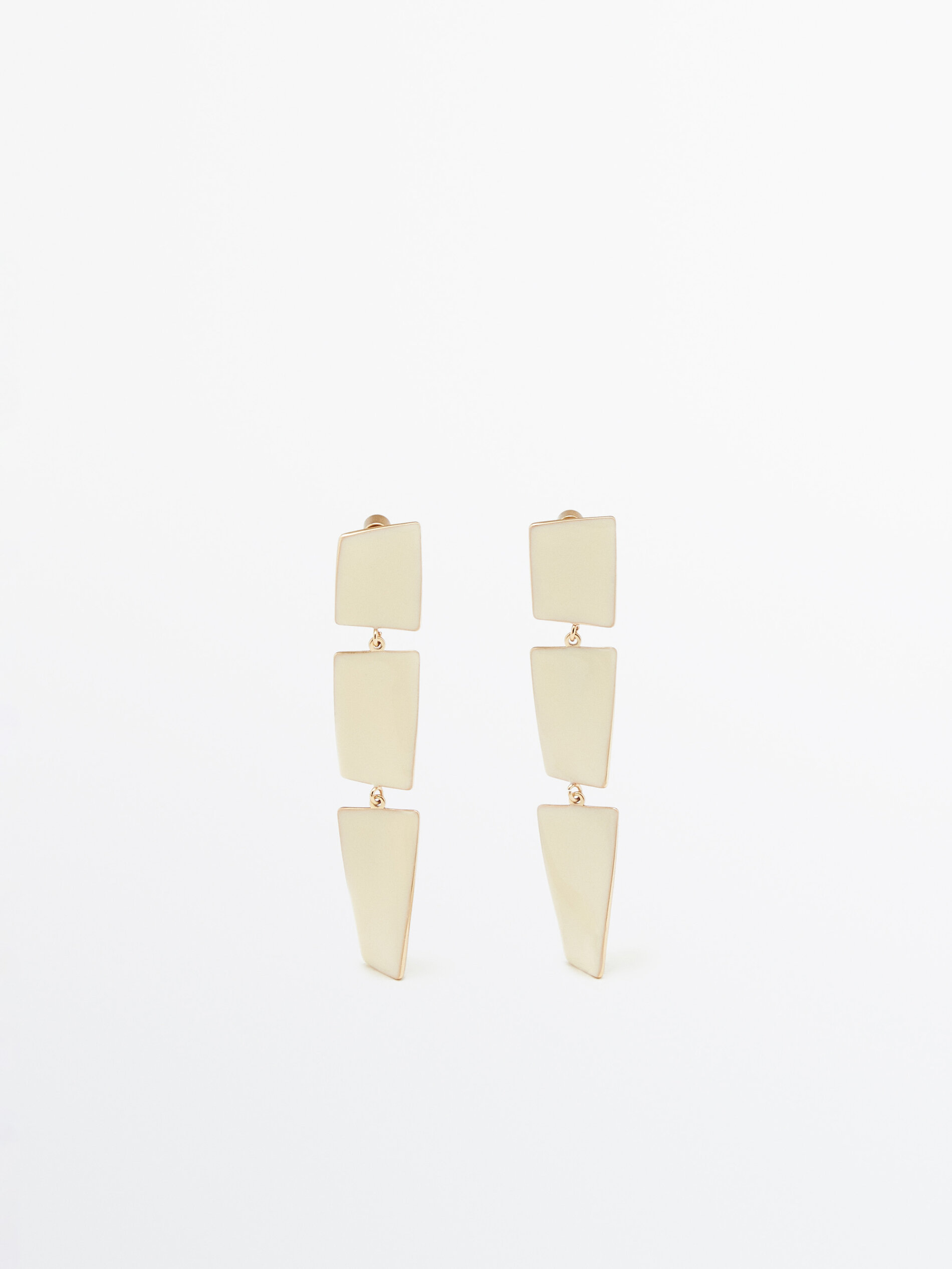 Pendientes tres piezas esmaltadas Limited edition - BLANCO
