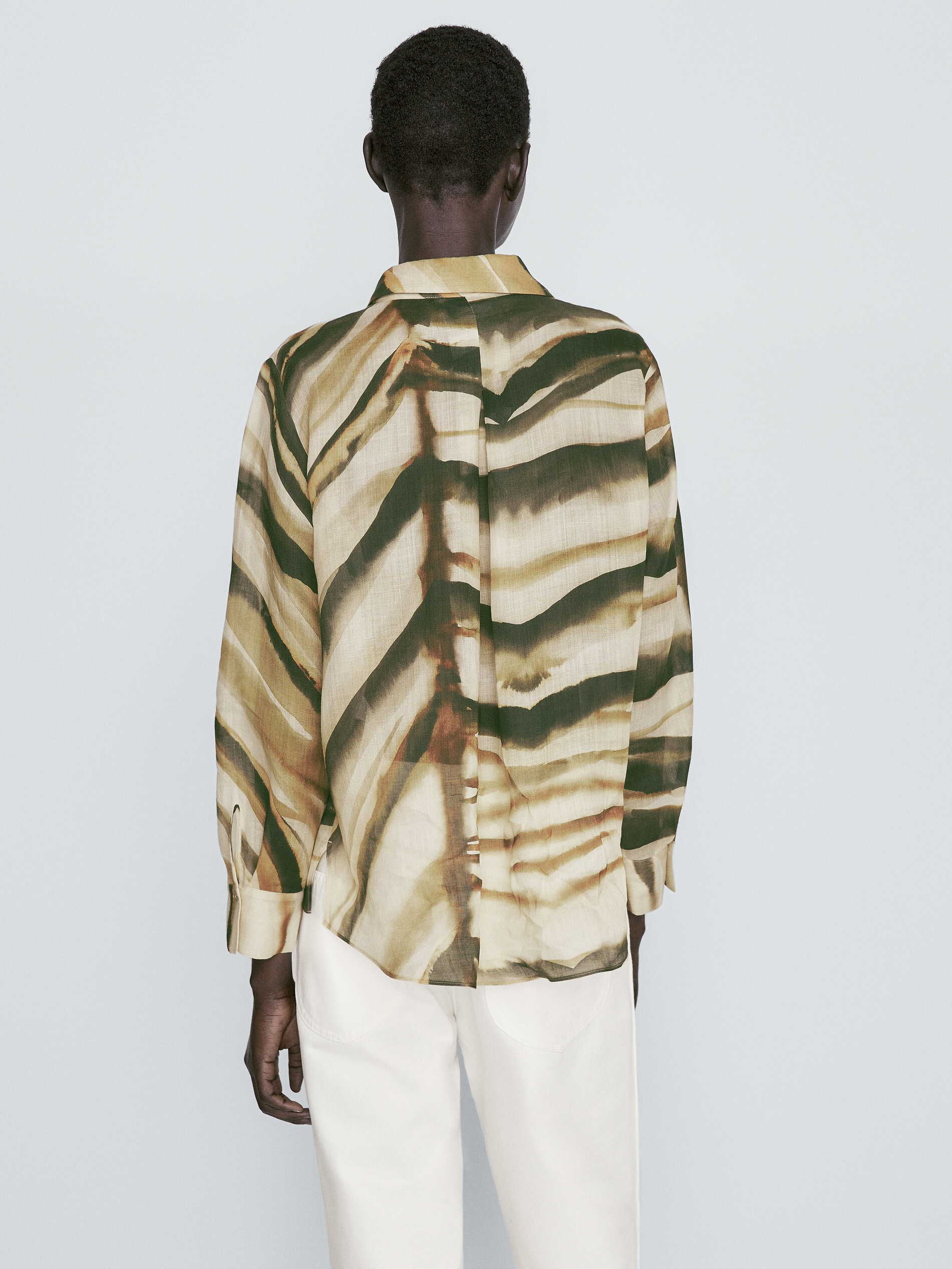 Camisa estampada 100% ramio - VERDE