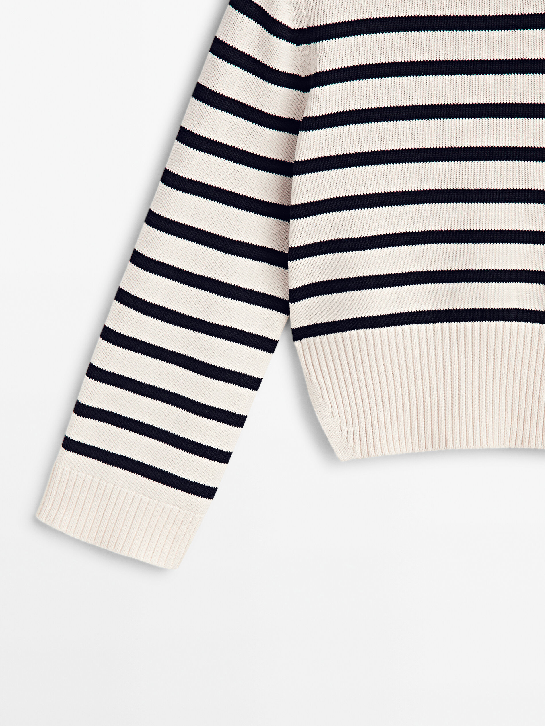 Jersey de punto rayas cuello redondo - CRUDO