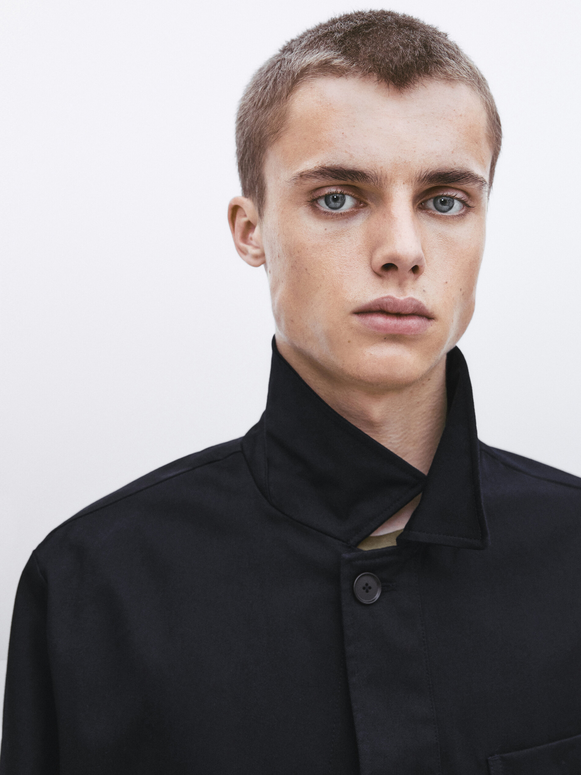 Sobrecamisa algodón microsarga -Studio - AZUL MARINO