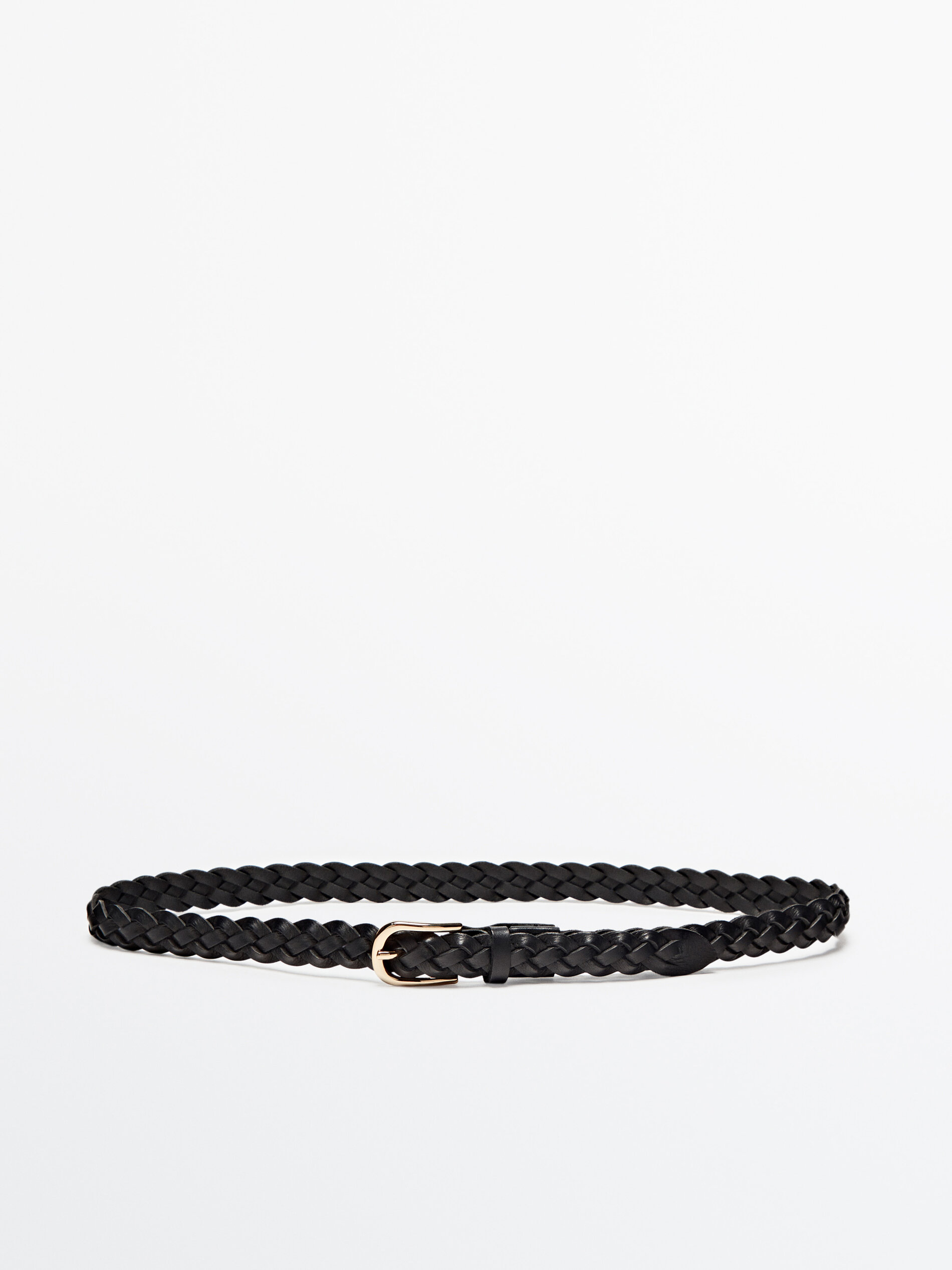 Cinturón trenzado piel - NEGRO