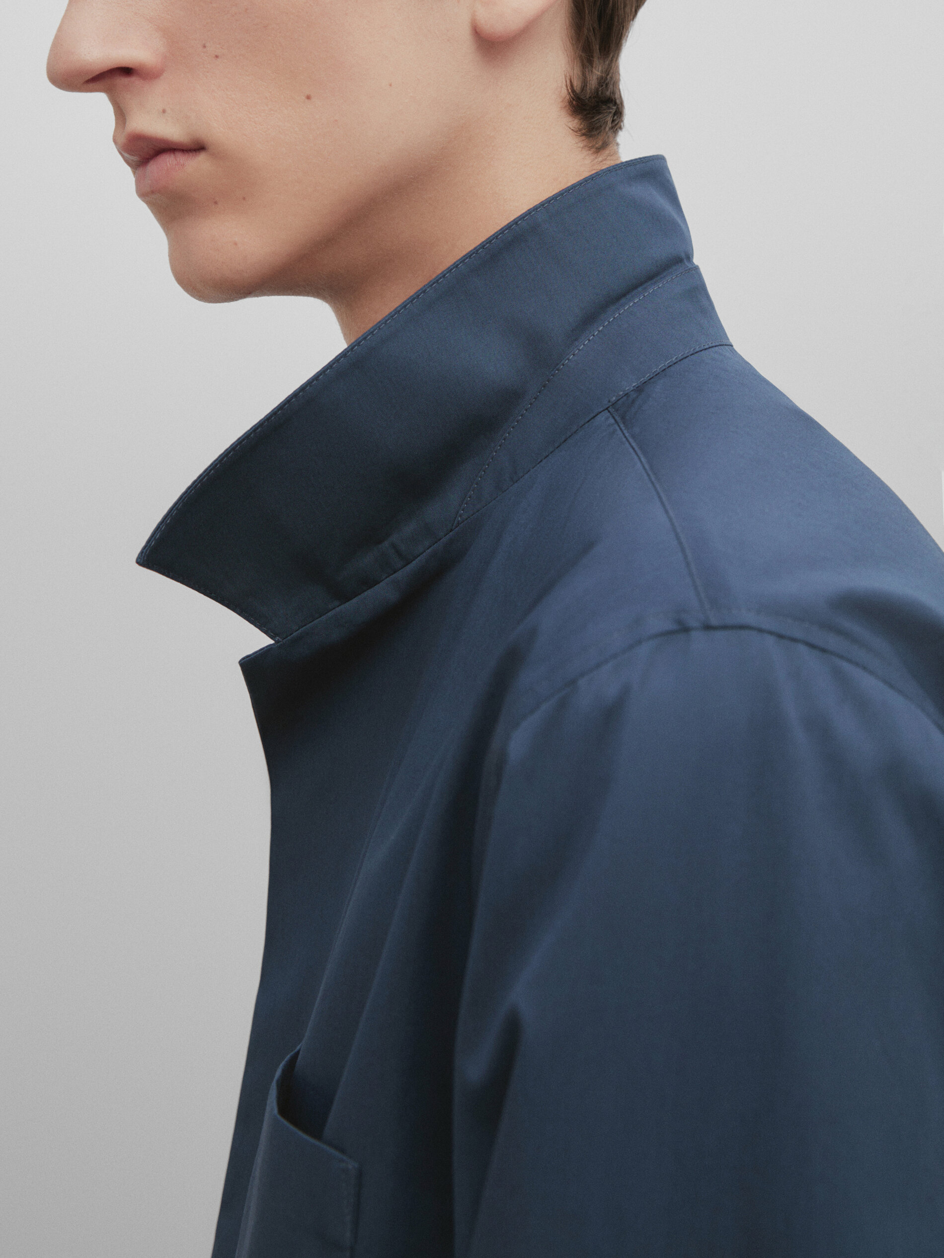 Sobrecamisa algodón botones snaps -Studio - PETRÓLEO DELAVADO