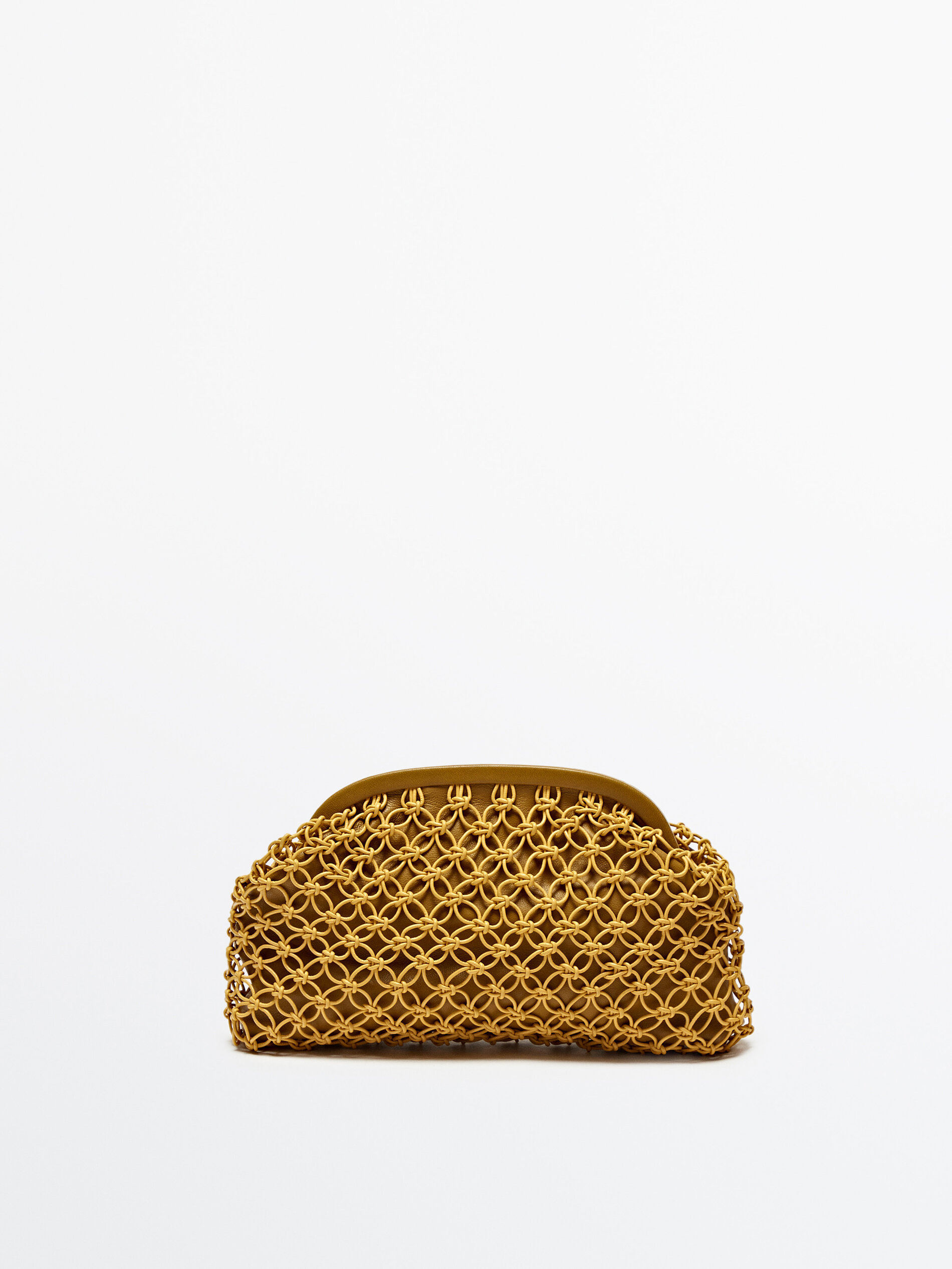 Bolso clutch trenzado tubular - VERDE