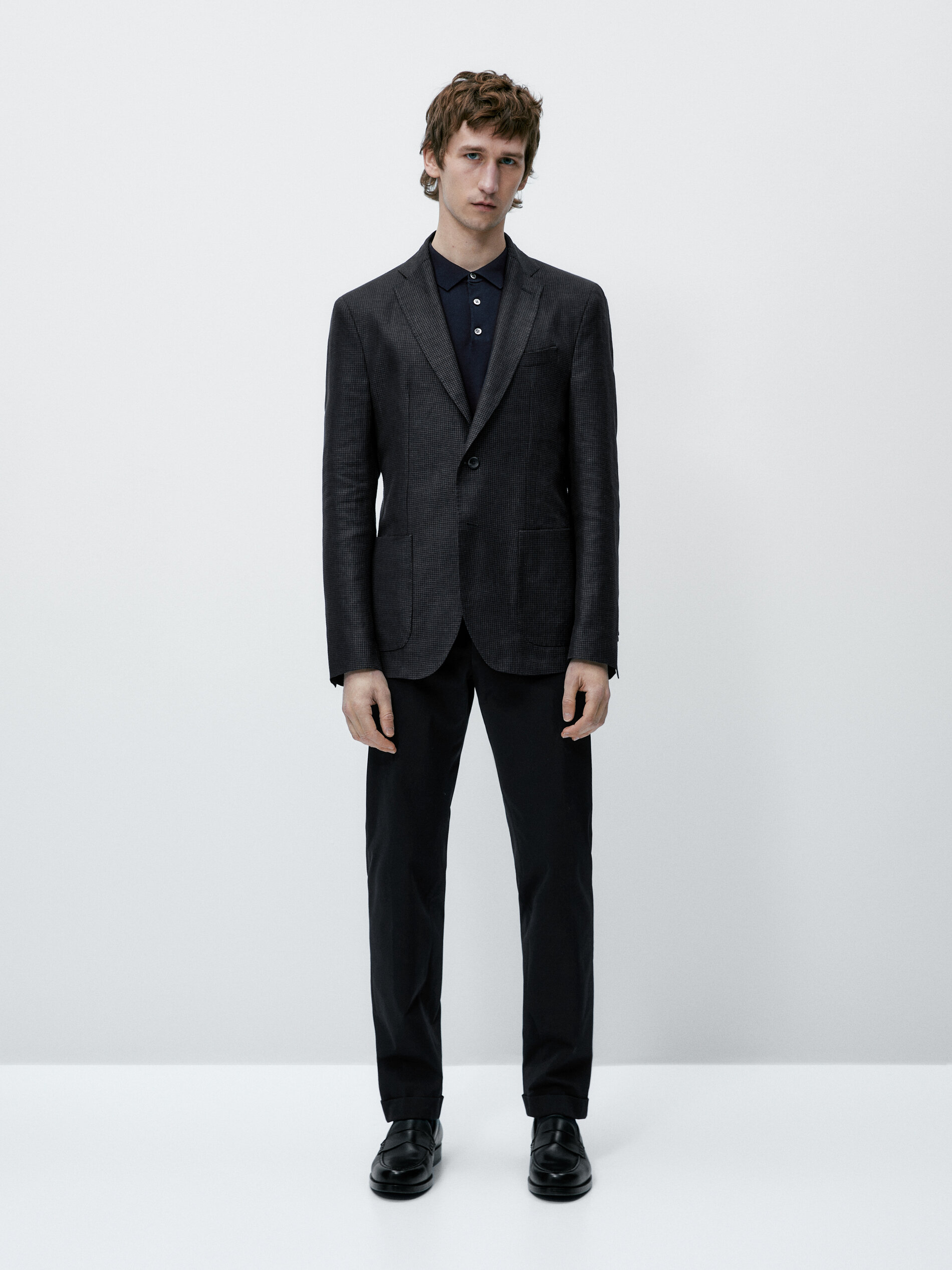 Pantalón vestir mezcla algodón bi-stretch - AZUL MARINO