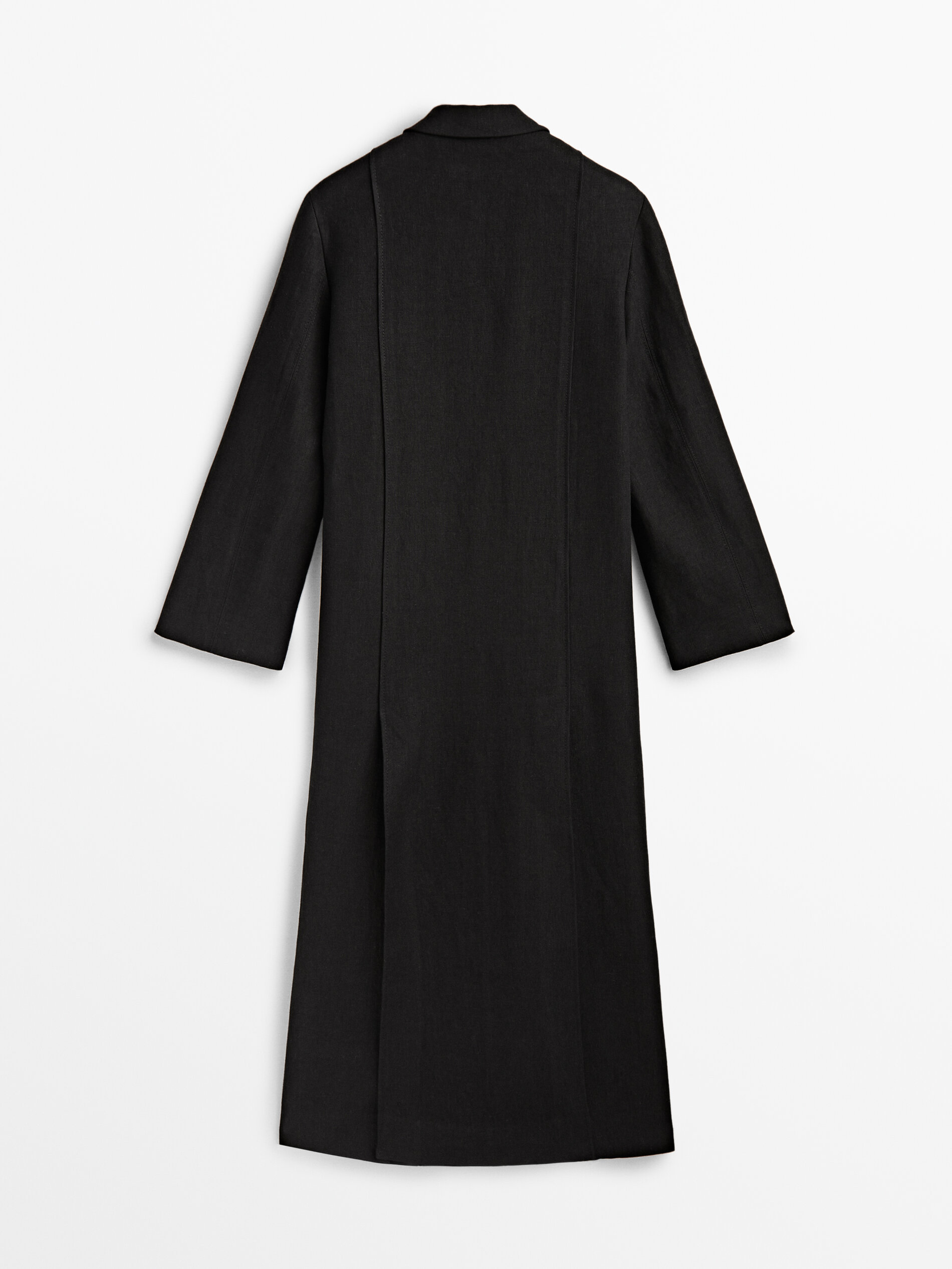 Abrigo cruzado lino Limited edition - NEGRO