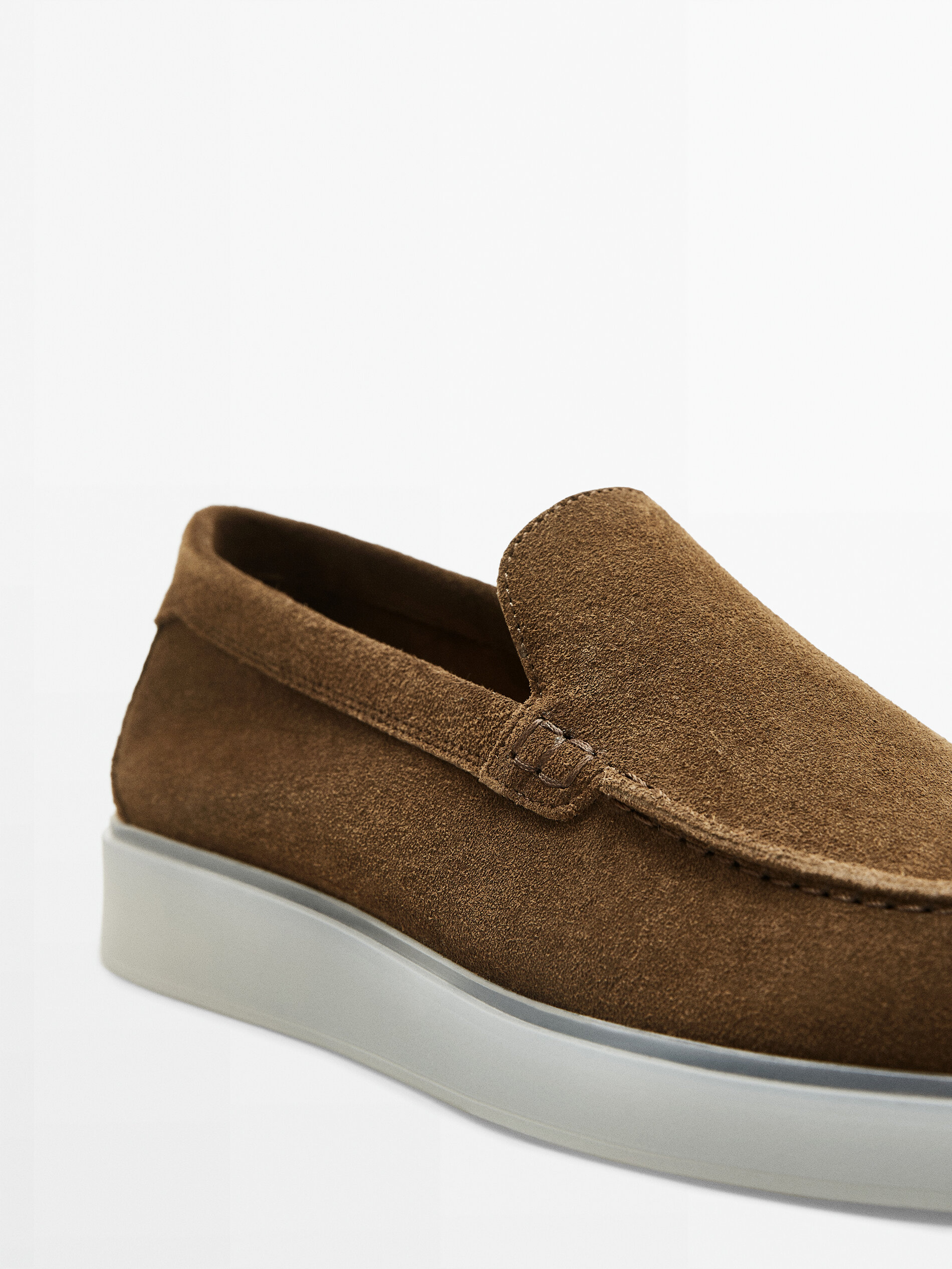 Mocasín serraje piso traslúcido - CAMEL