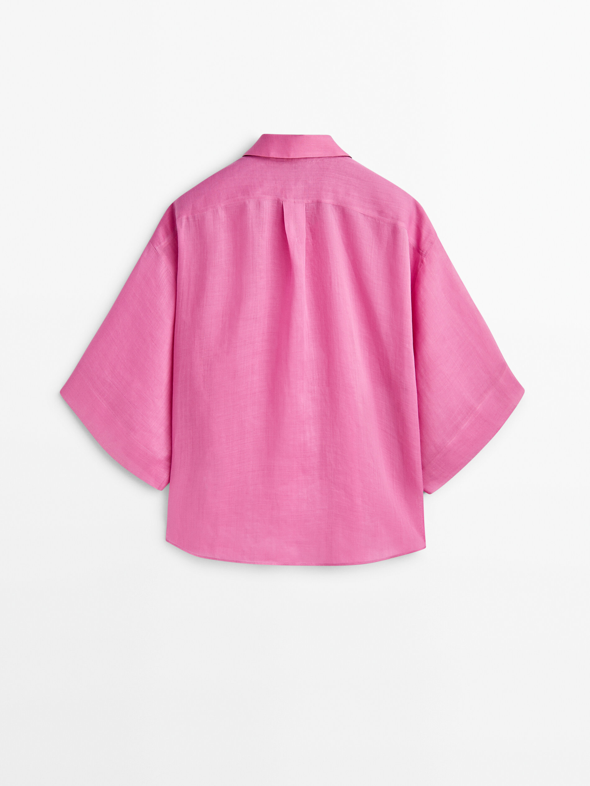 Camisa 100% ramio manga corta - ROSA