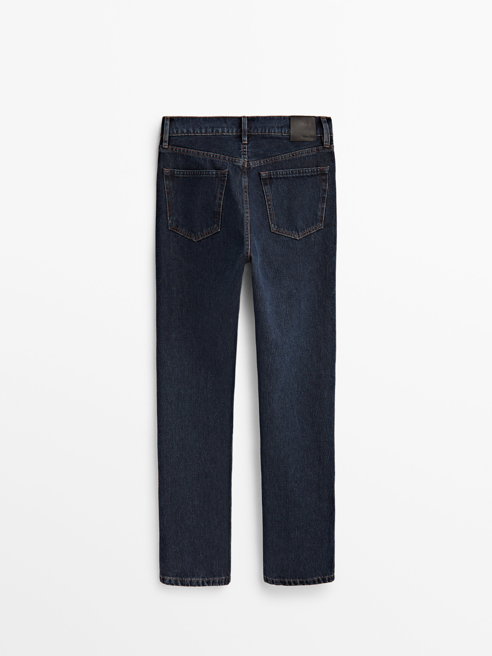 Pantalón vaquero tiro alto corte recto - AZUL OSCURO