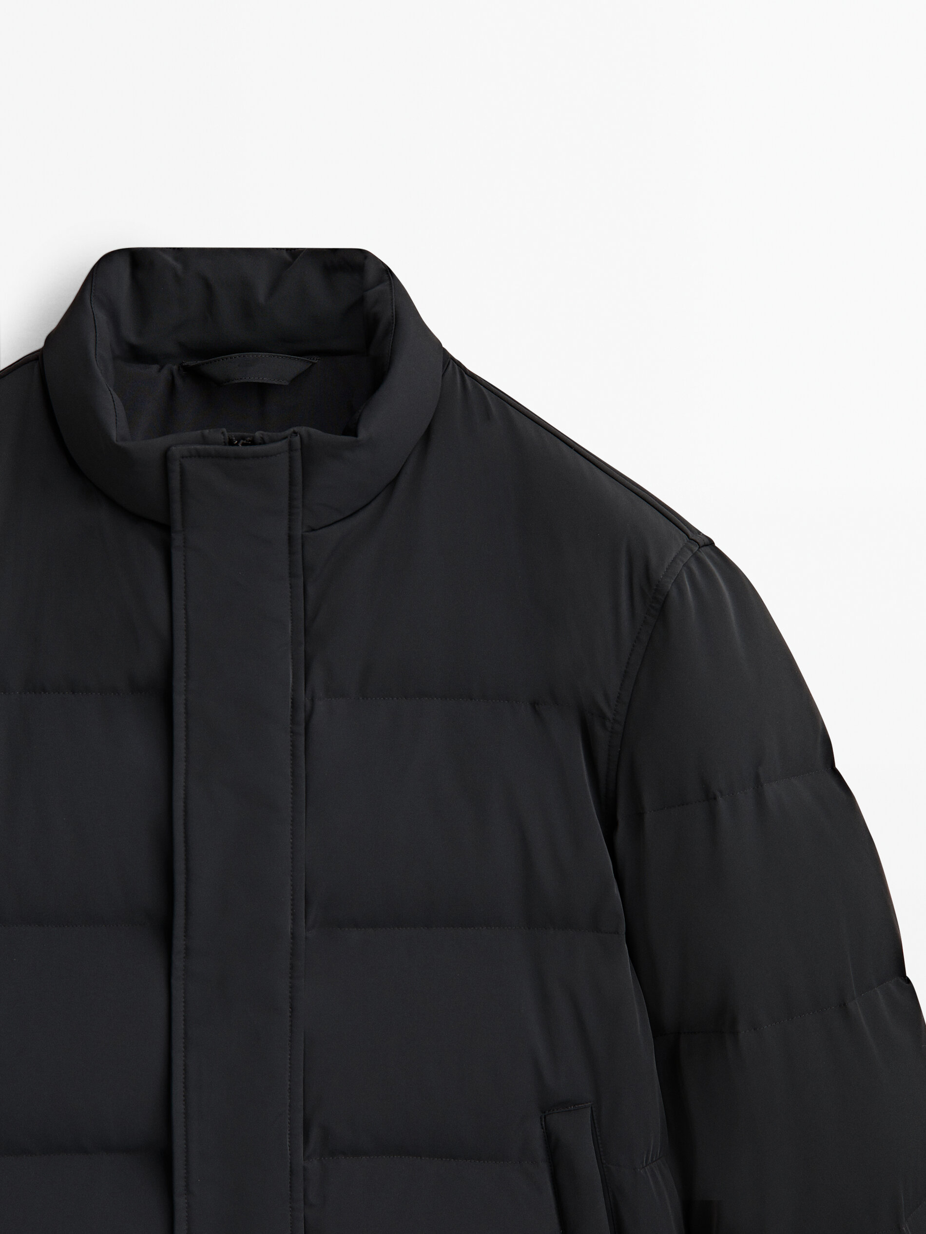 Chaqueta relleno plumón y plumas bi-stretch - AZUL MARINO