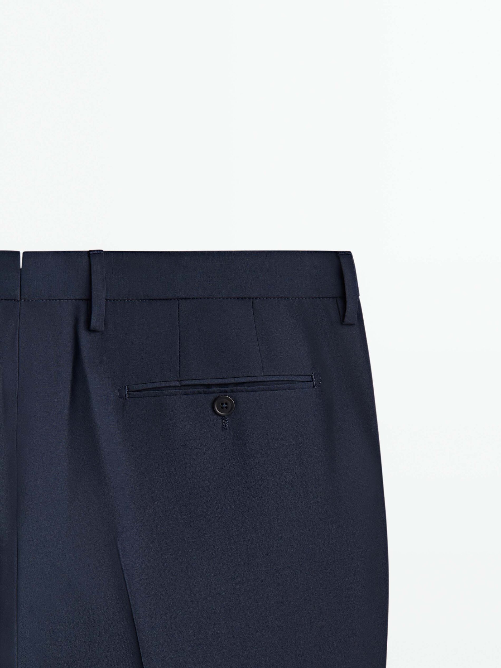 Pantalón traje azul 100% lana - AZUL MARINO