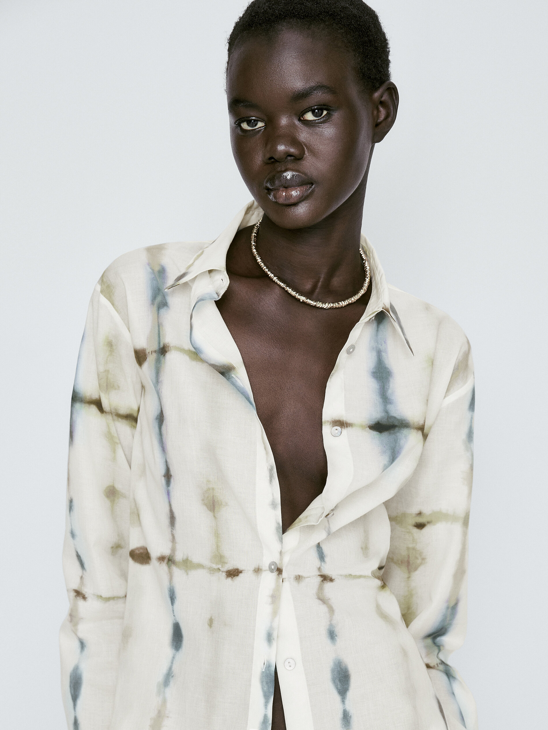 Camisa algodón tie dye - AZUL