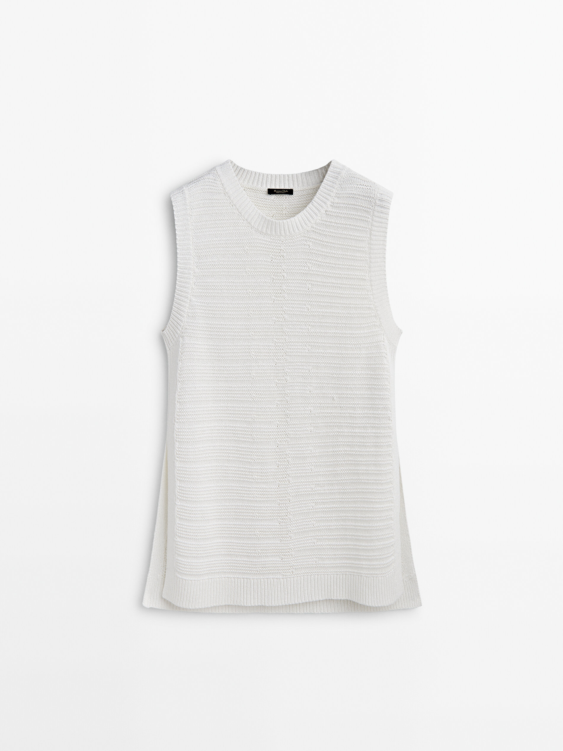 Túnica punto estructura aberturas - BLANCO