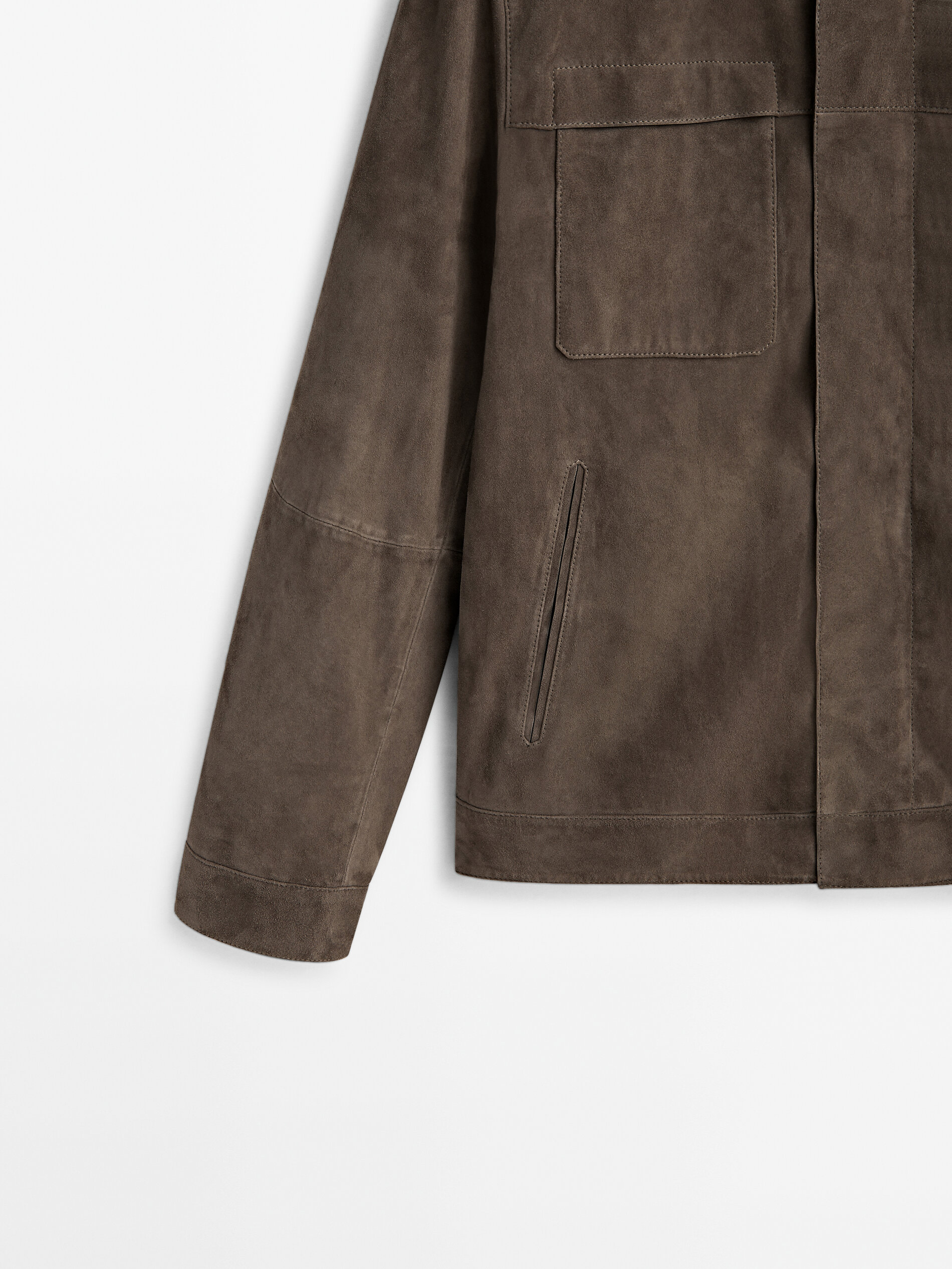 Chaqueta trucker piel ante - ANTRACITA