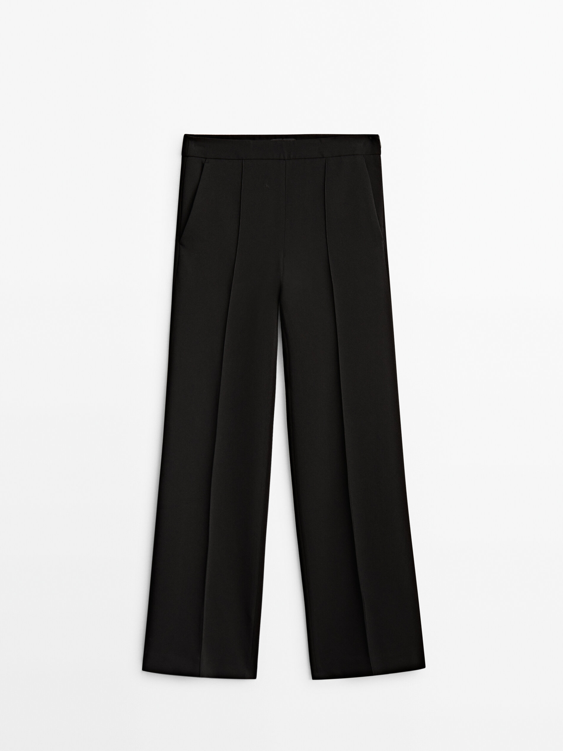 Pantalón traje negro corte recto - NEGRO