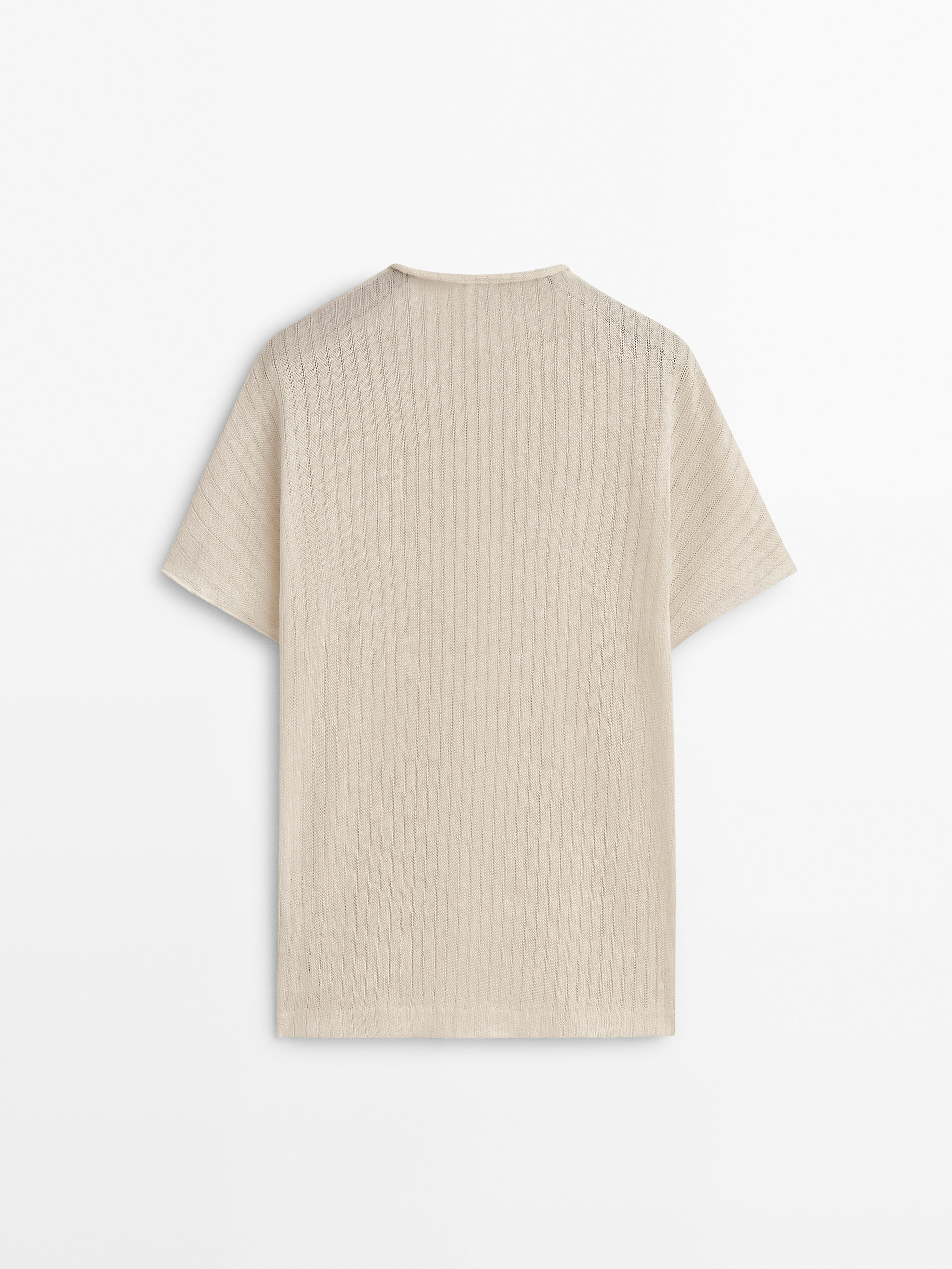 Top estructura con algodón y lino - CRUDO