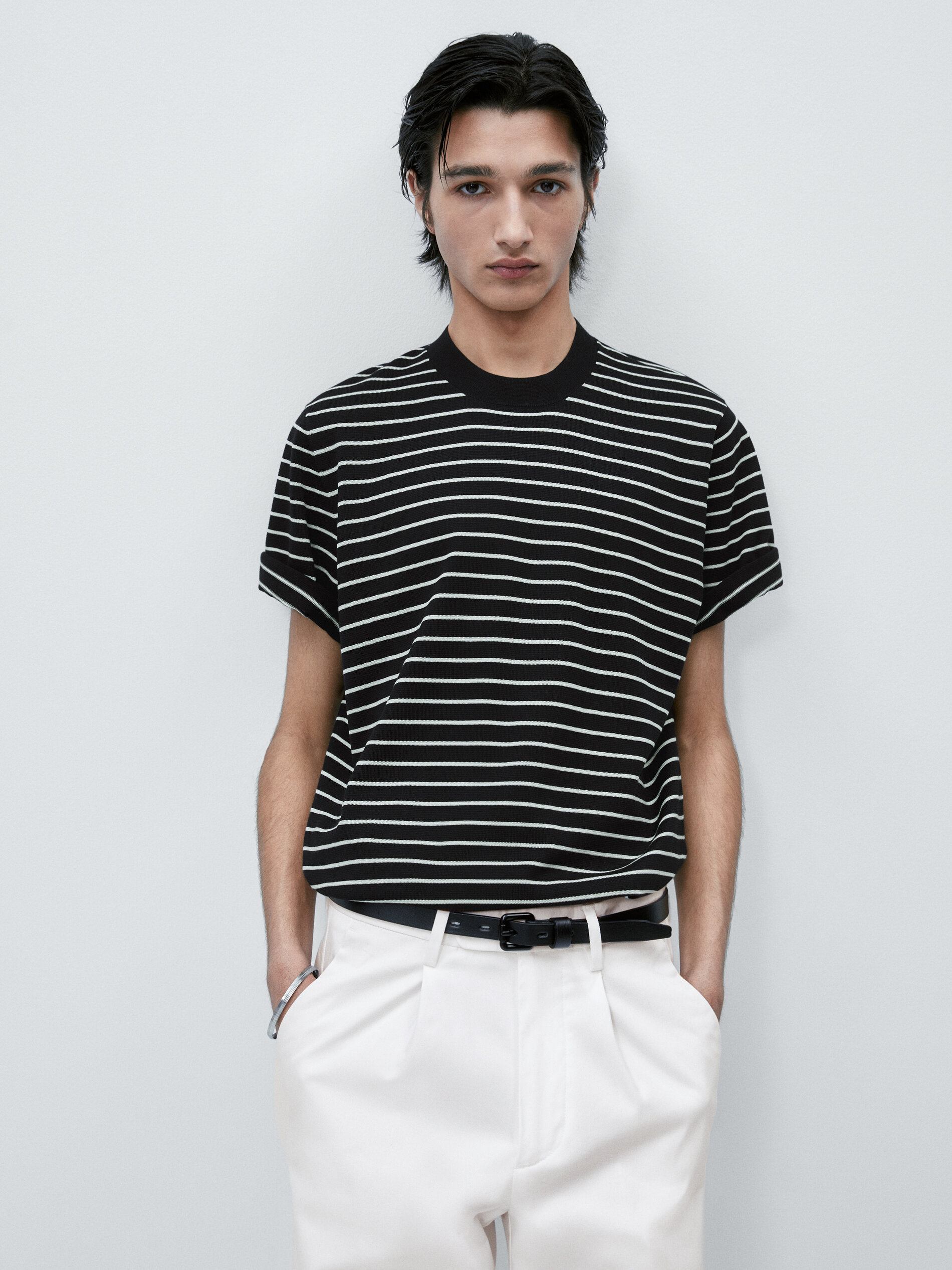 Jersey punto milano rayas - AZUL MARINO