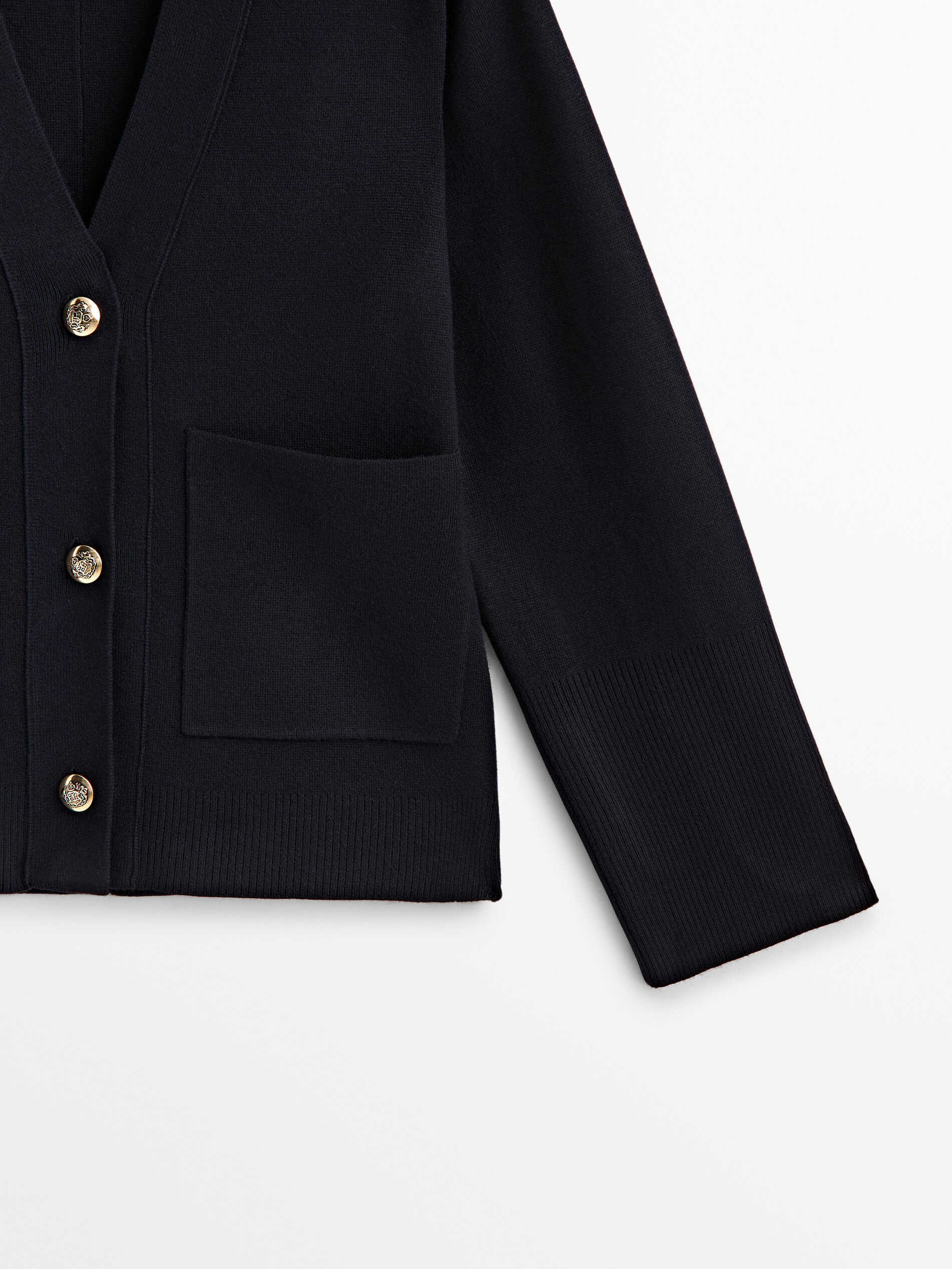 Cárdigan de punto entallado - AZUL MARINO