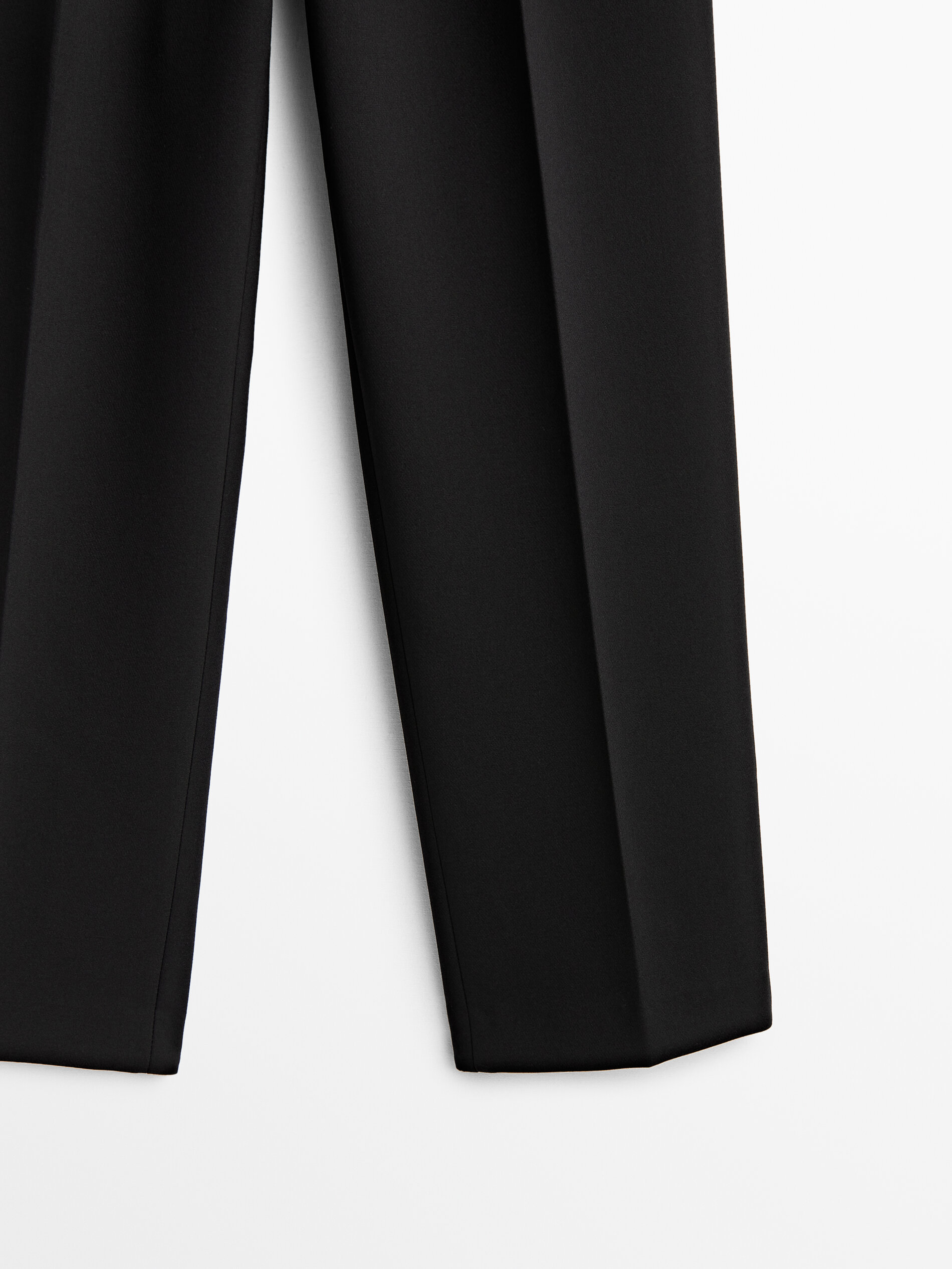 Pantalón cintura elástica corte recto - NEGRO