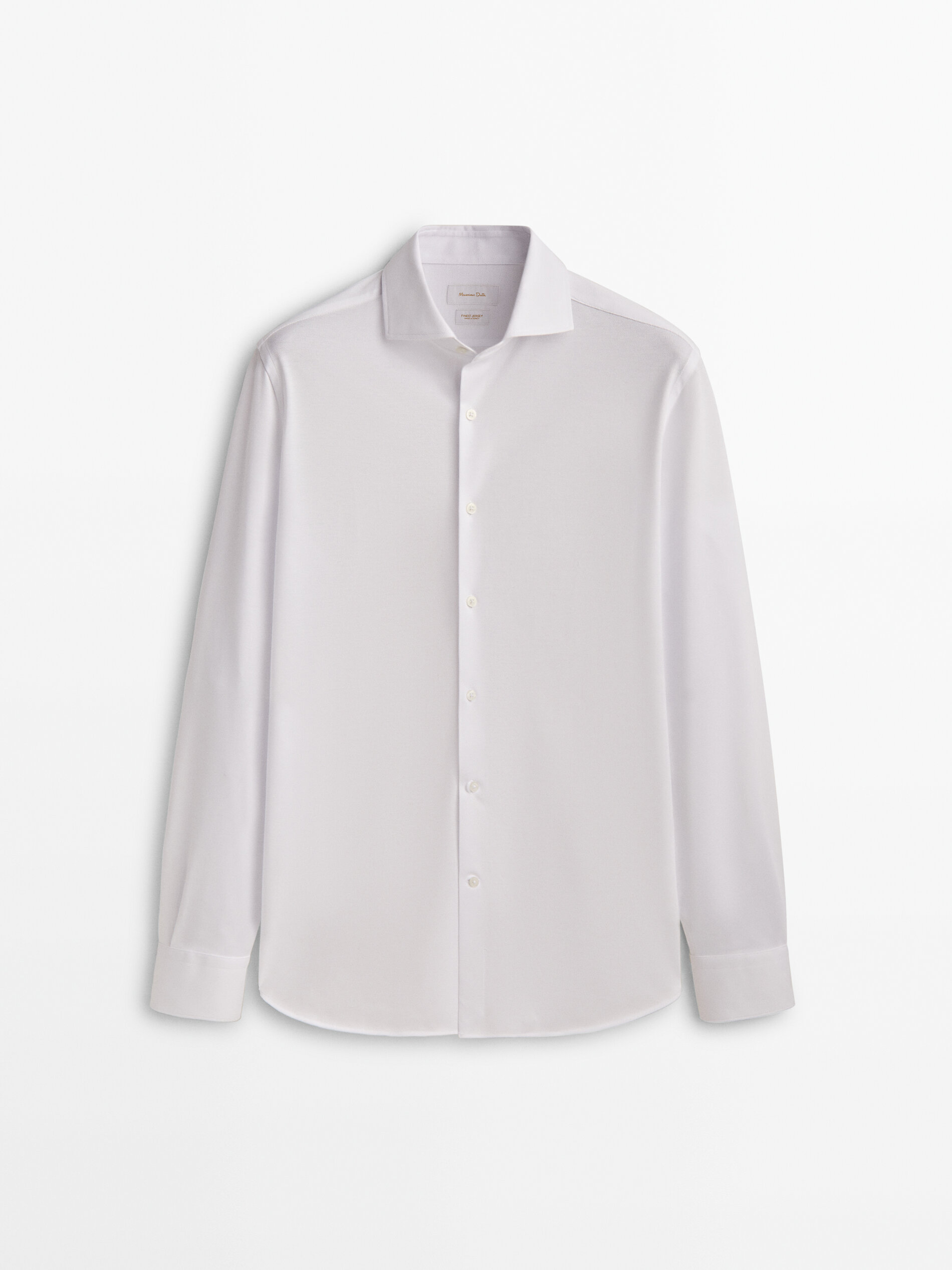 Camisa de punto algodón slim fit - BLANCO