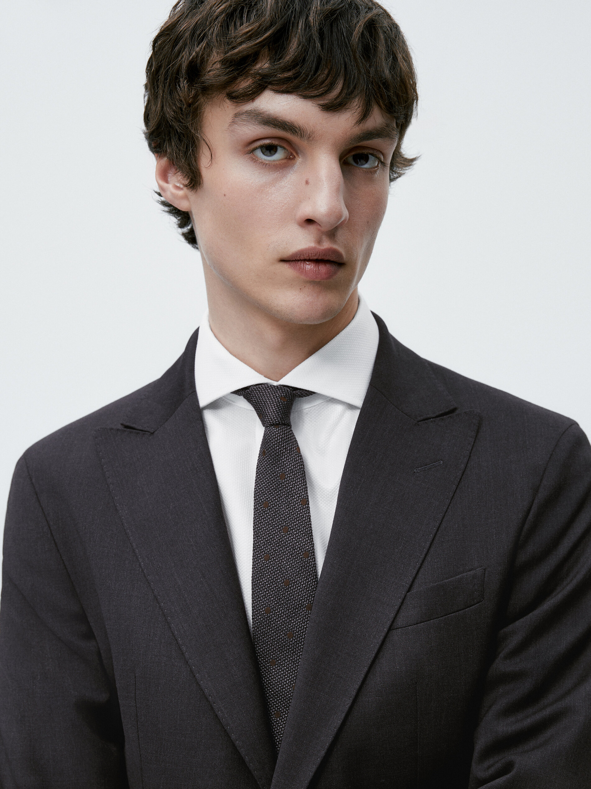 Americana traje lana half canvas gris - MARENGO