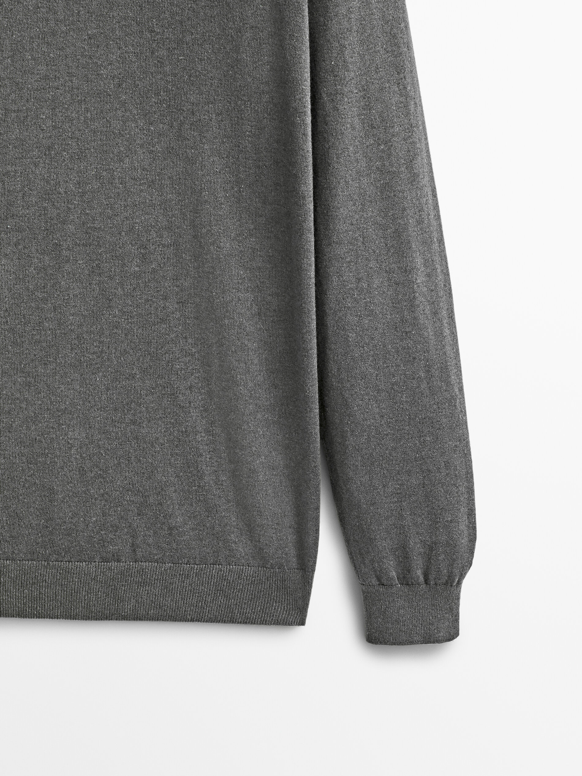 Jersey cuello alto algodón cashmere seda - GRIS ANTRACITA