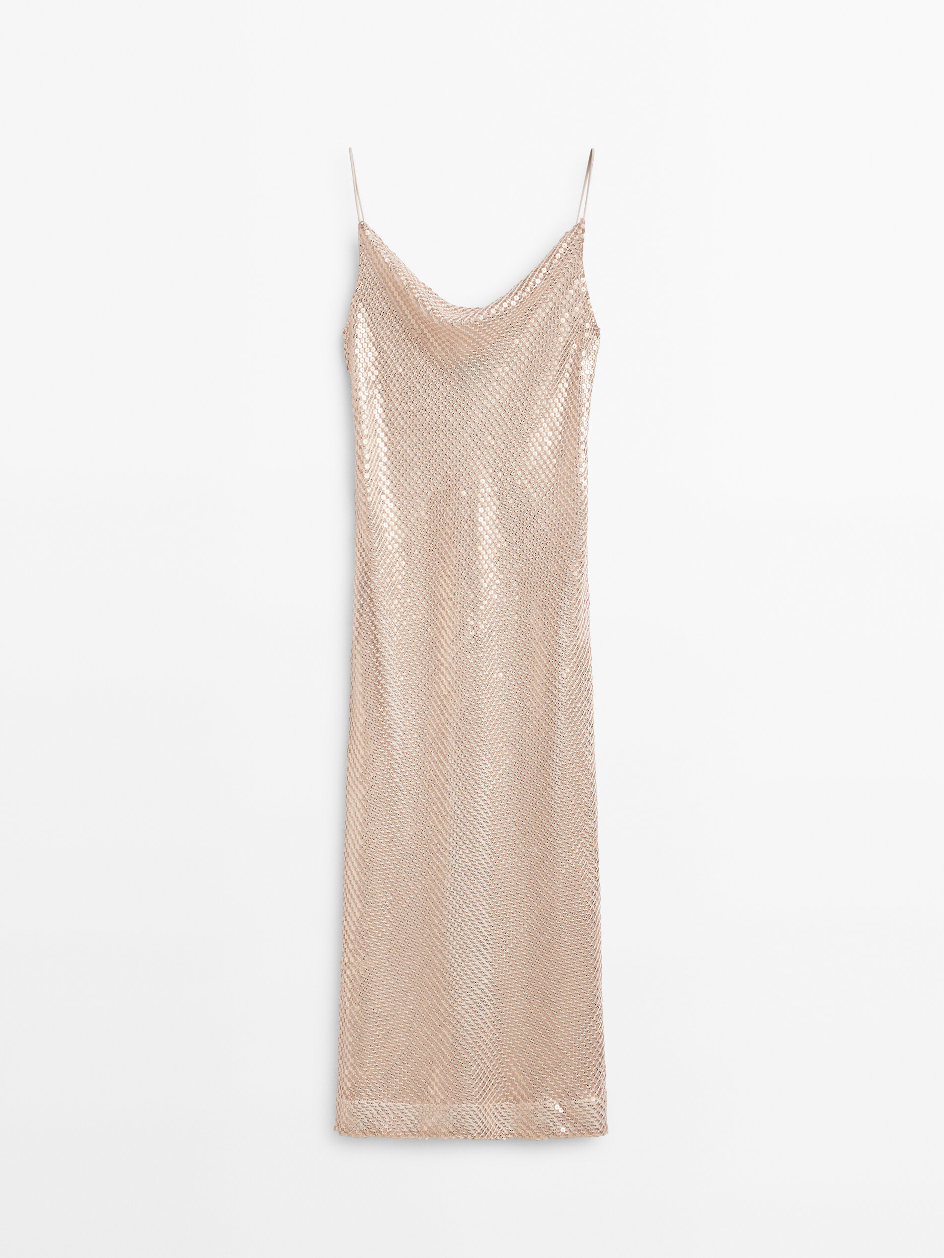 Vestido tirantes lentejuelas -Studio - ROSA