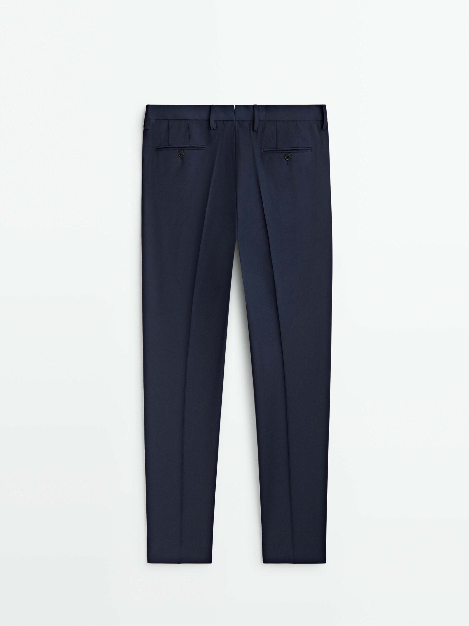 Pantalón traje azul 100% lana - AZUL MARINO