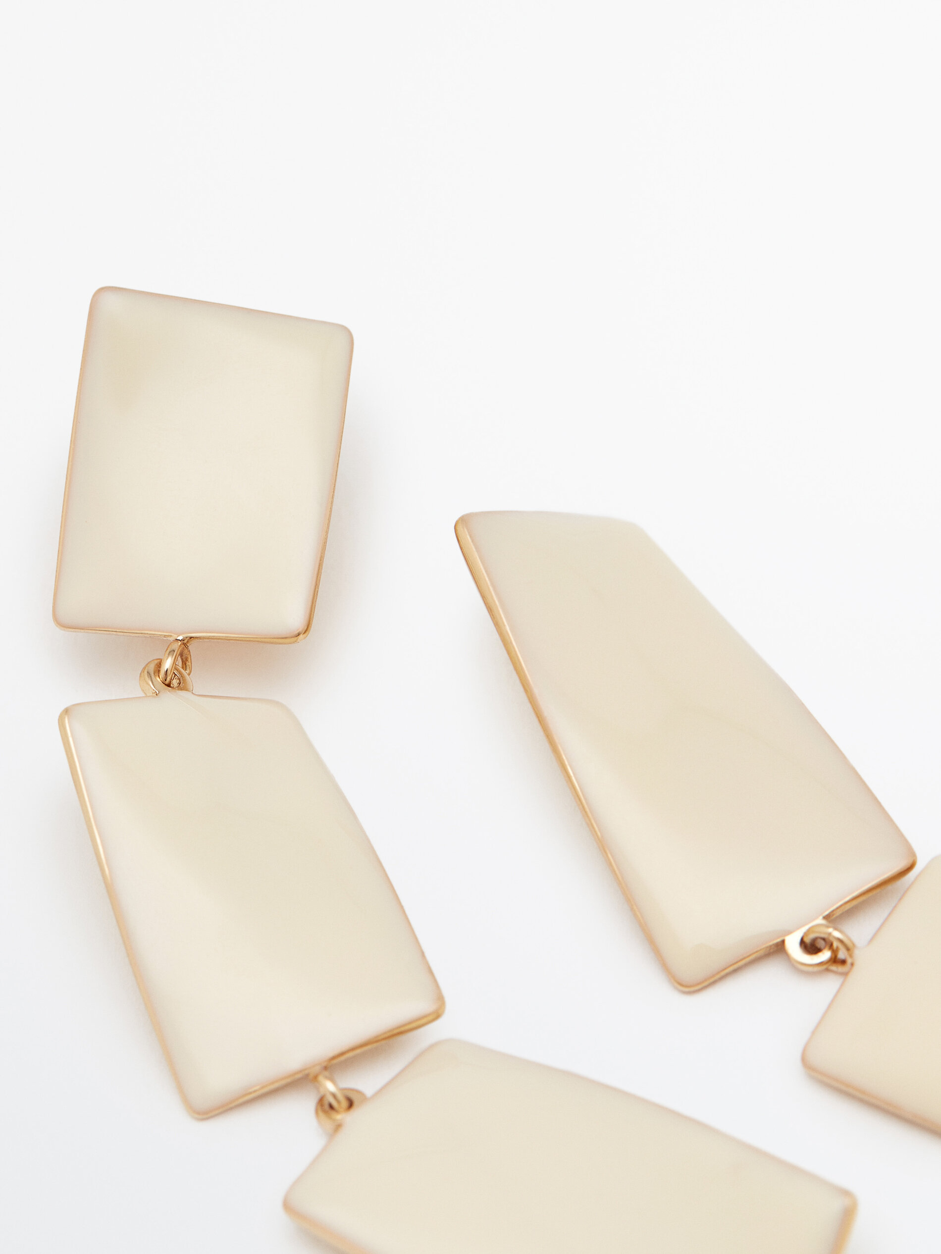 Pendientes tres piezas esmaltadas Limited edition - BLANCO